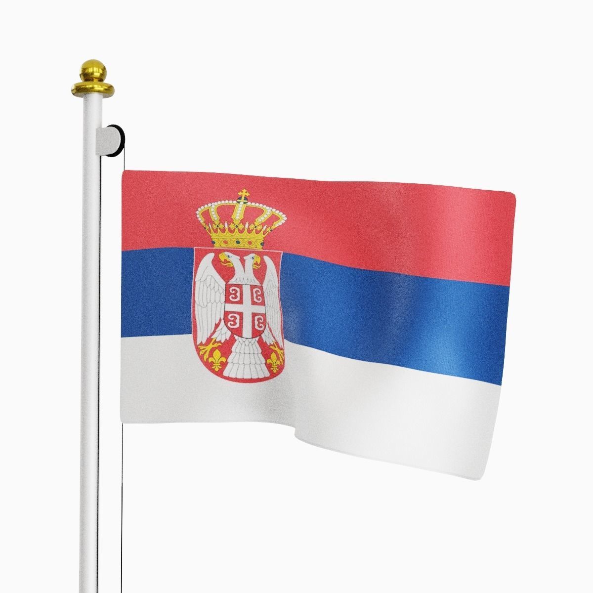 Flag of the Serbia Low-poly 3D model_1