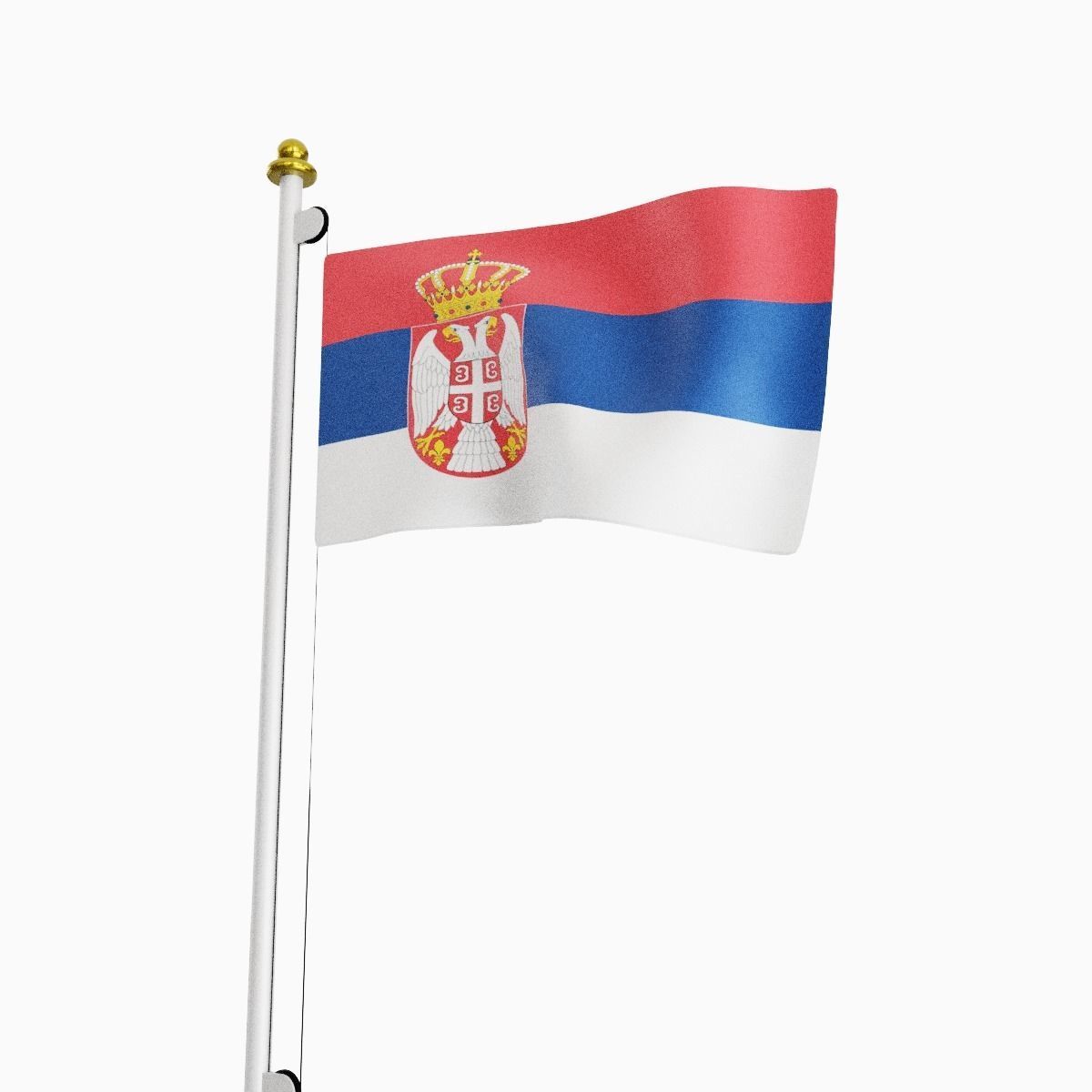 Flag of the Serbia Low-poly 3D model_5