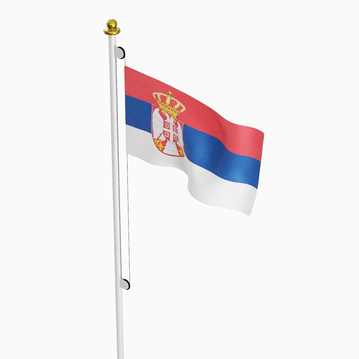 Flag of the Serbia Low-poly 3D model_2
