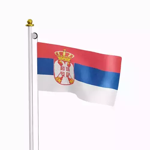 Flag of the Serbia Low-poly 3D model