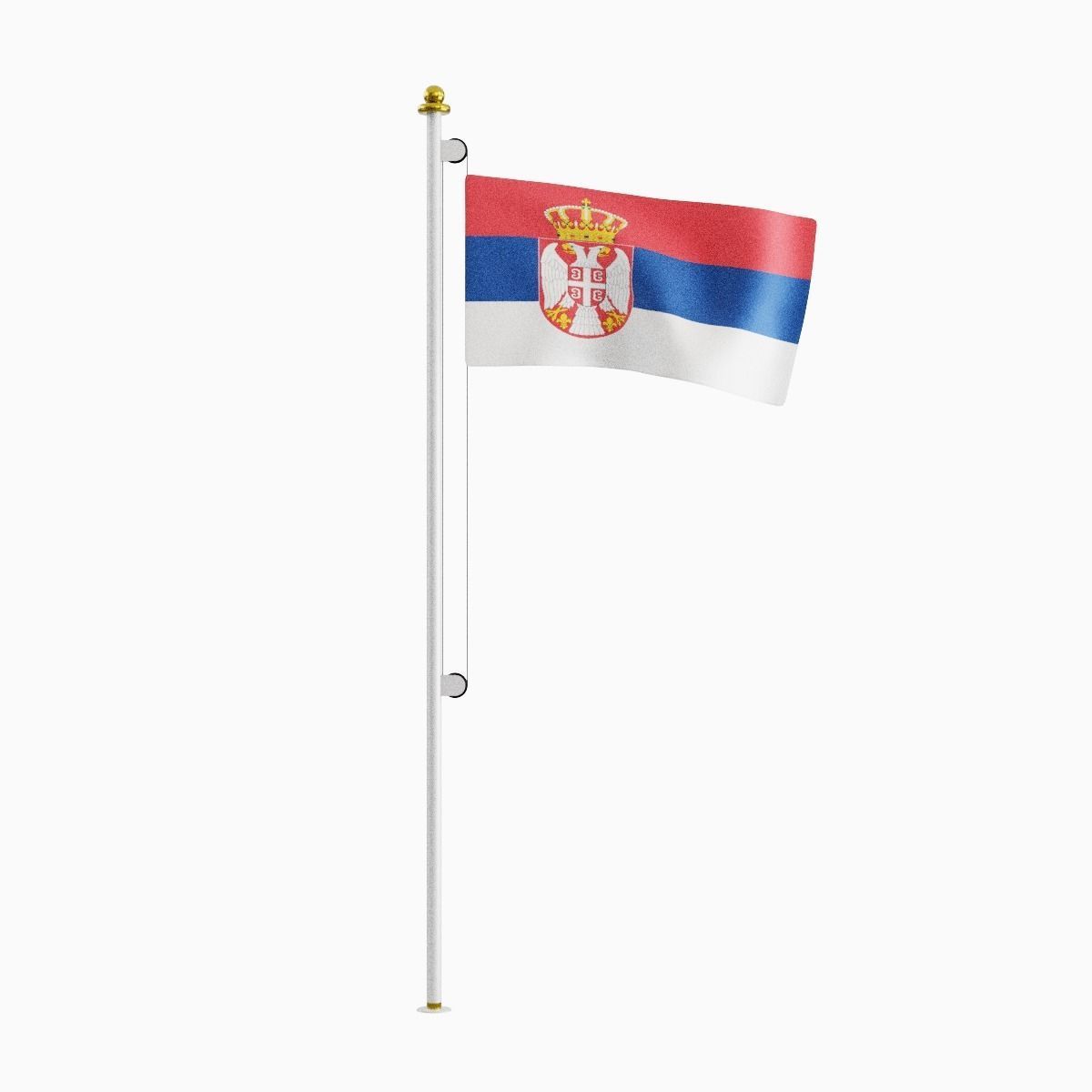 Flag of the Serbia Low-poly 3D model_3