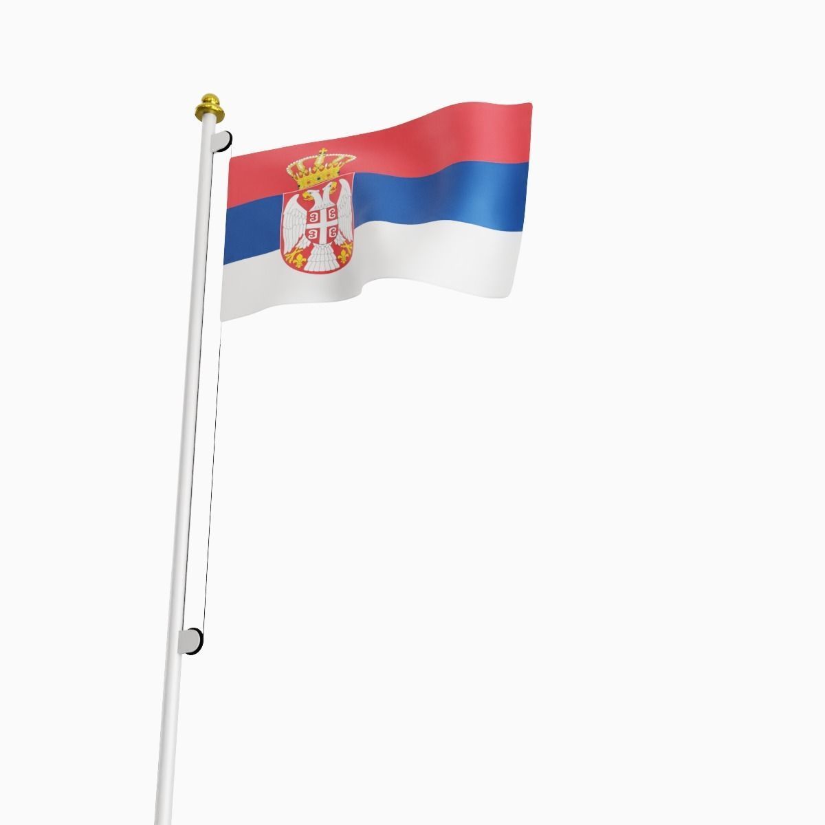 Flag of the Serbia Low-poly 3D model_6