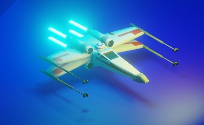 Xxwing Star Wars Low-poly 3D model_1