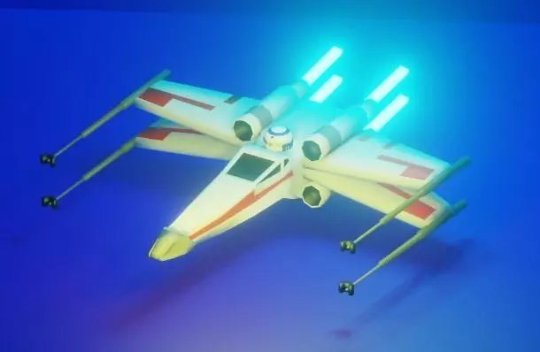 Xxwing Star Wars Low-poly 3D model_0
