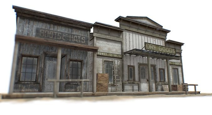 Western Buildings Collection Low-poly 3D model 2