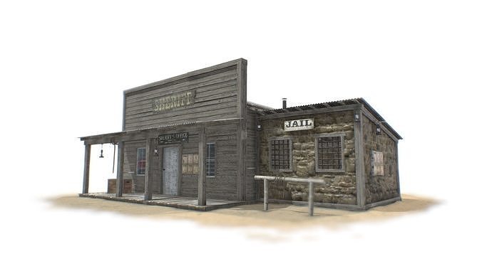 Western Buildings Collection Low-poly 3D model 6