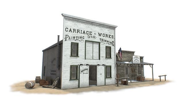 Western Buildings Collection Low-poly 3D model 4