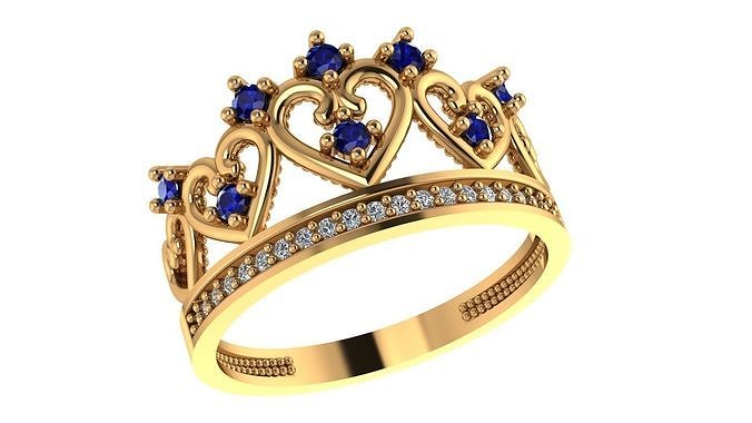 12 pieces Crown Rings 3dm files ready for print  3D print model