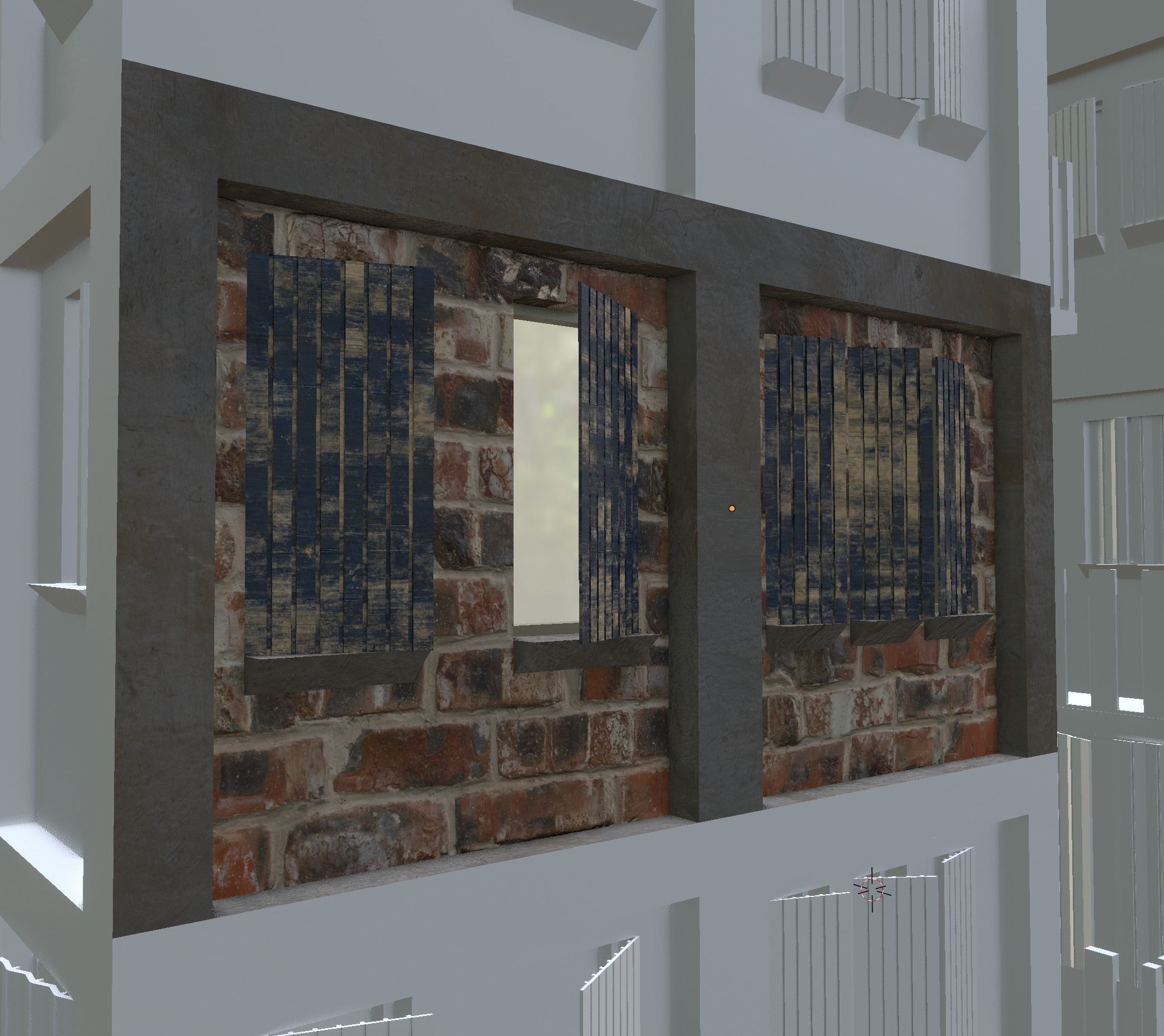 Modular Building Set Low-poly 3D model_5