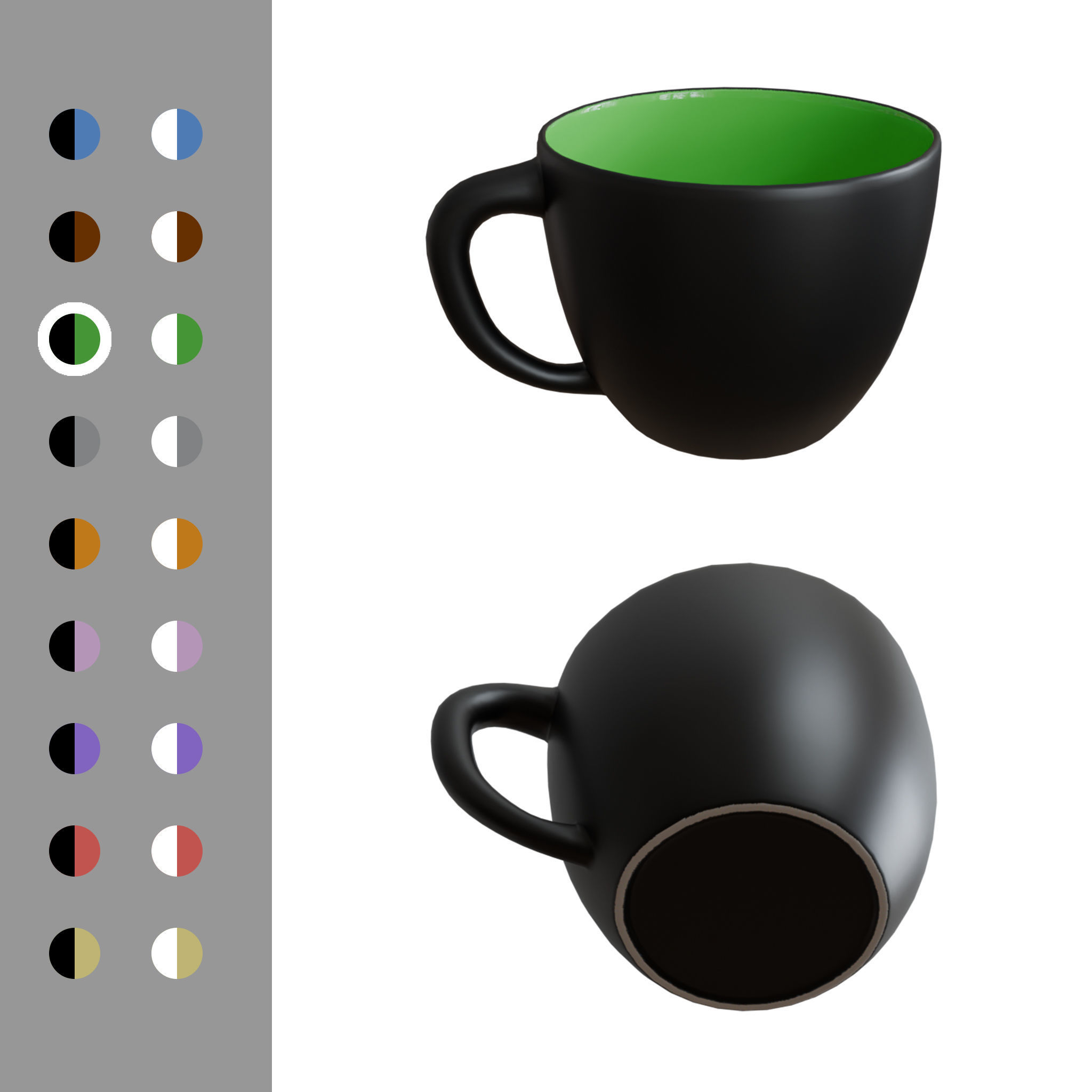 Cup 3D model Low-poly 3D model_2