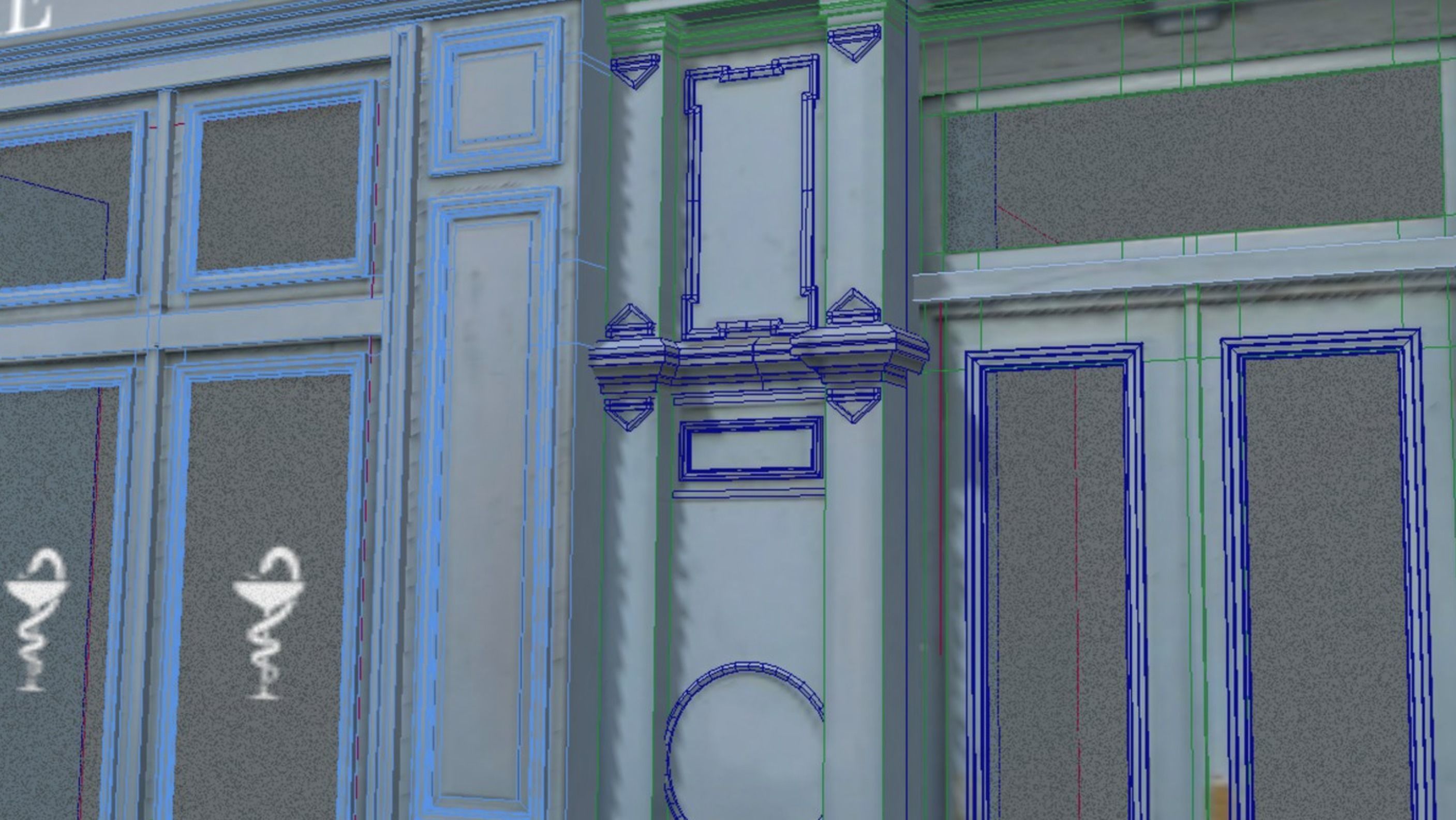 Store Facades Collection Low-poly 3D model_14