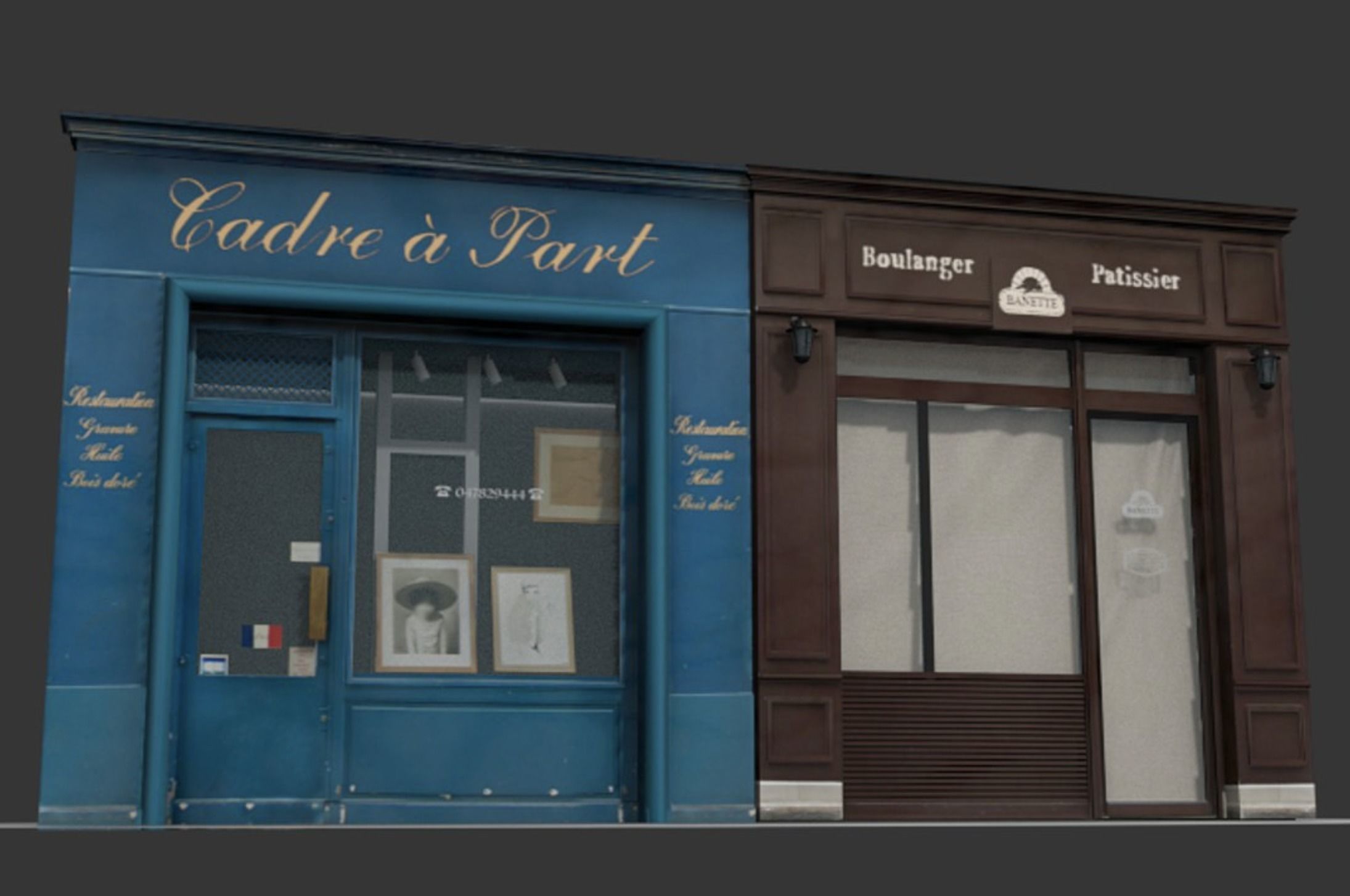 Store Facades Collection Low-poly 3D model_10