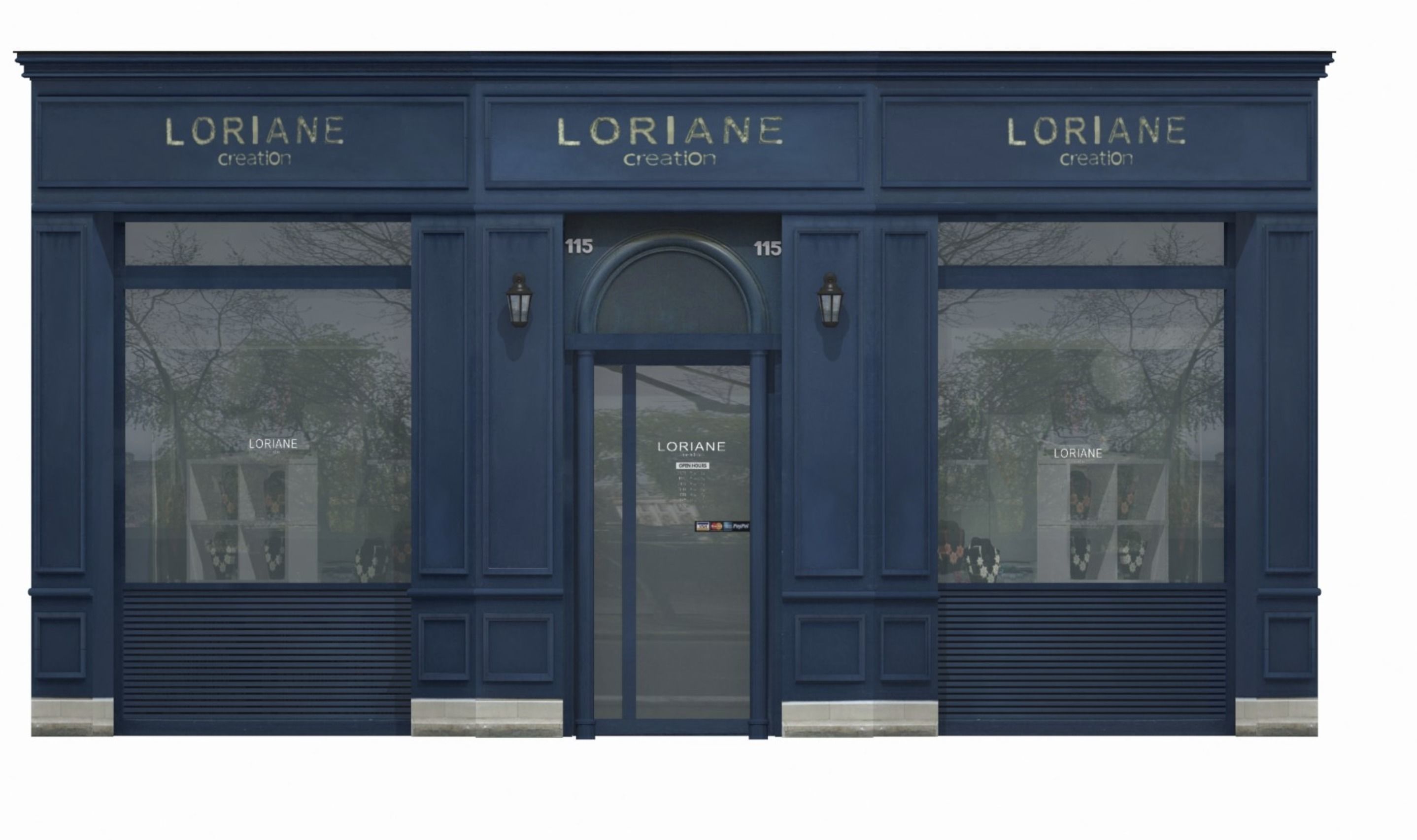 Store Facades Collection Low-poly 3D model_21