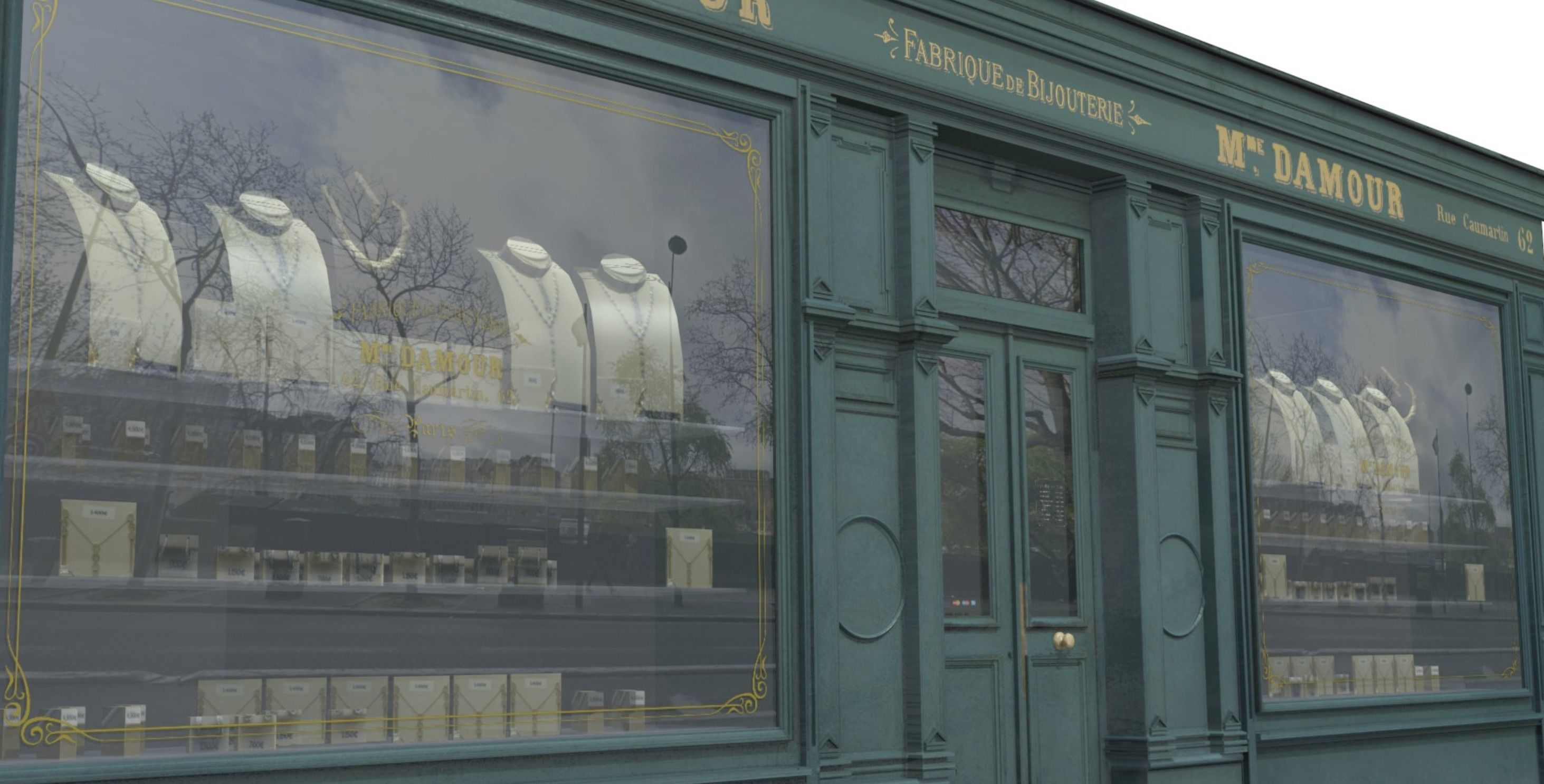 Store Facades Collection Low-poly 3D model_15