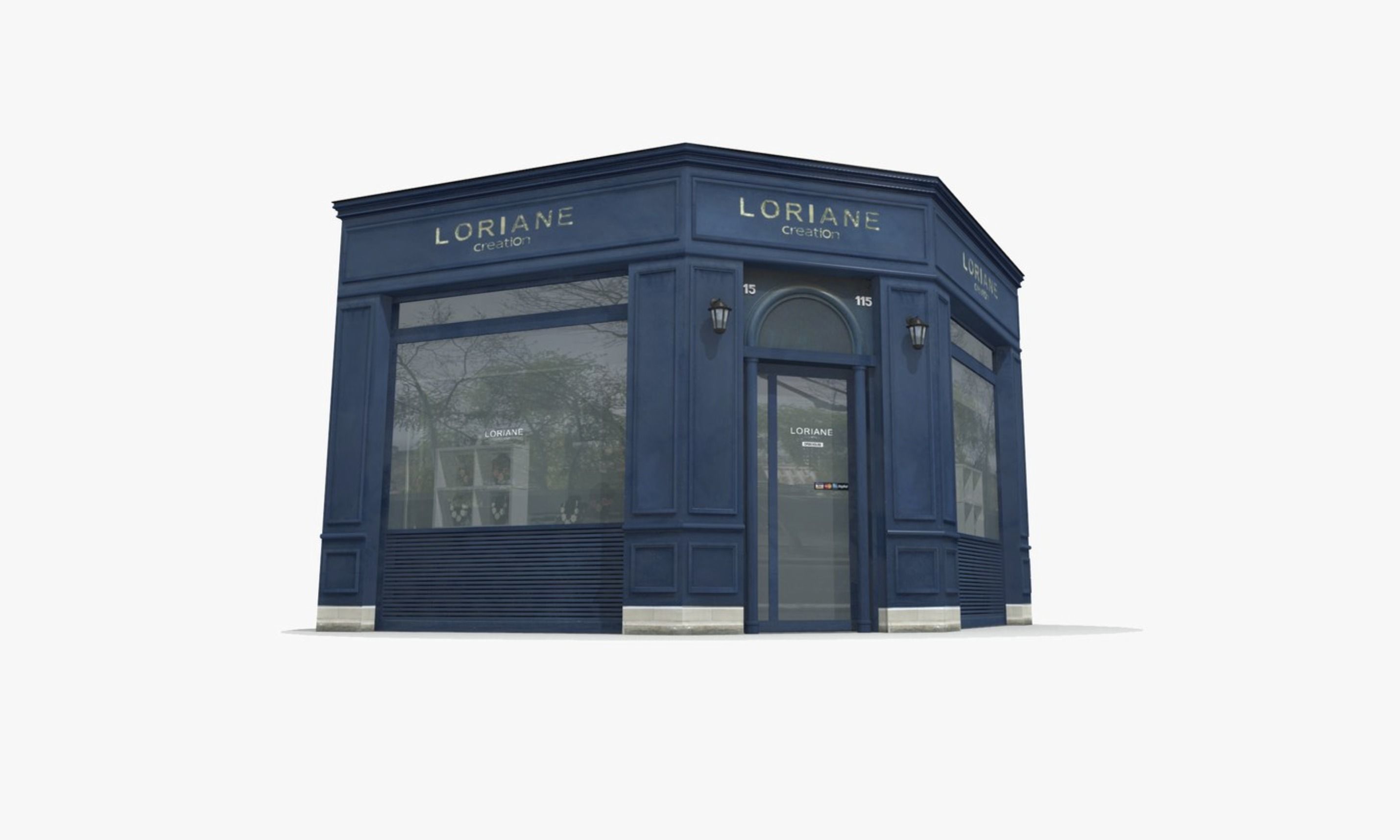 Store Facades Collection Low-poly 3D model_3