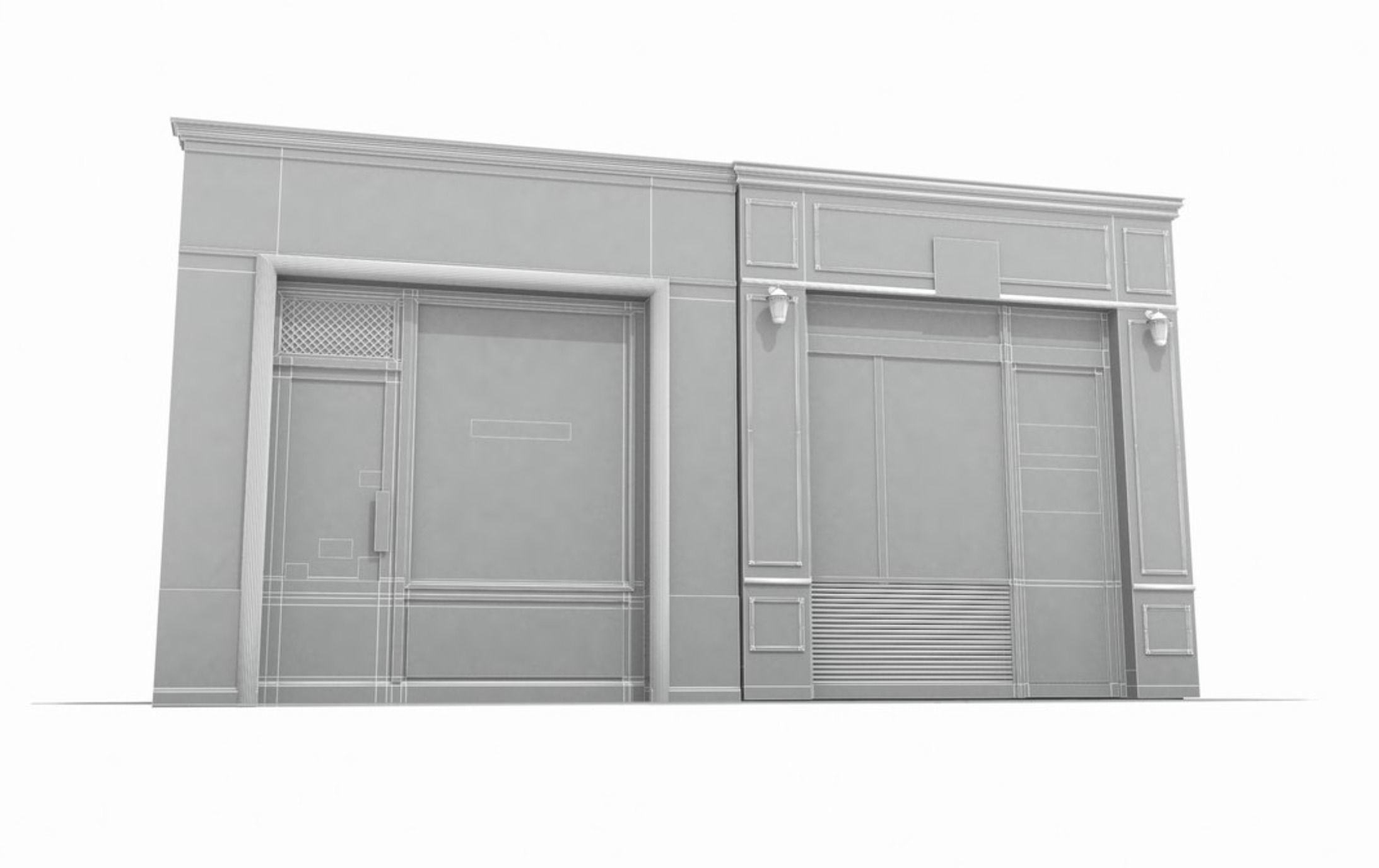 Store Facades Collection Low-poly 3D model_23