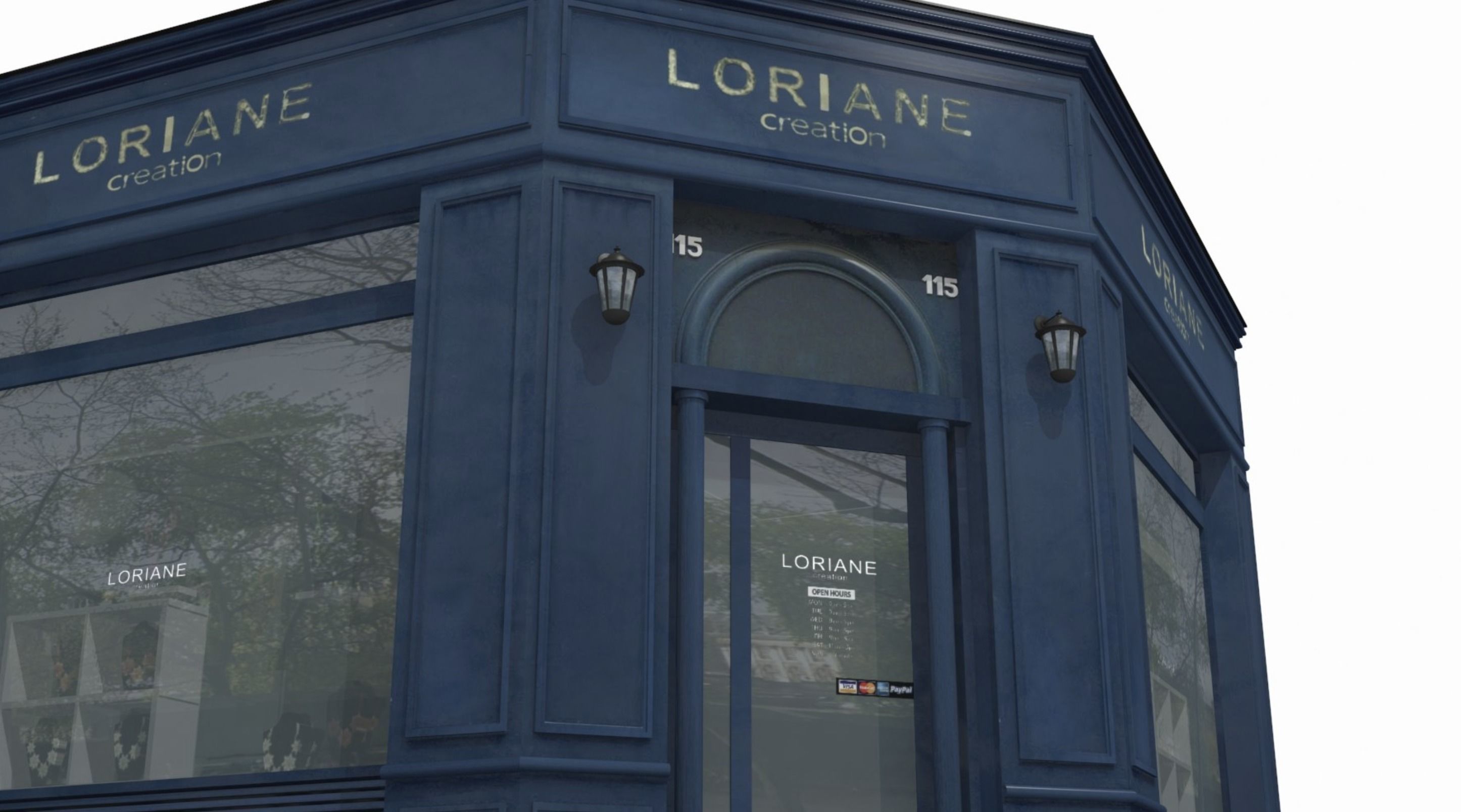 Store Facades Collection Low-poly 3D model_20