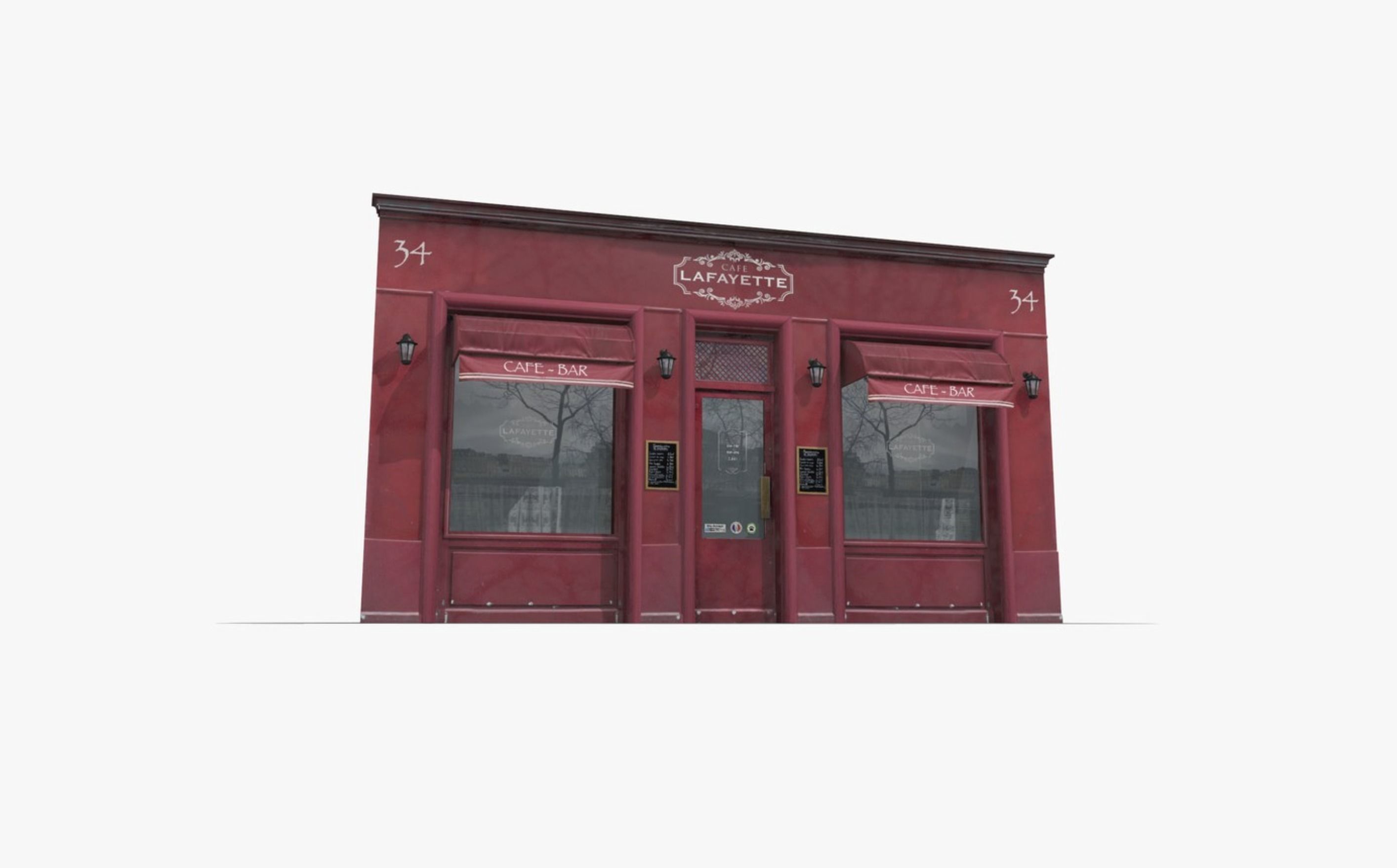 Store Facades Collection Low-poly 3D model_2