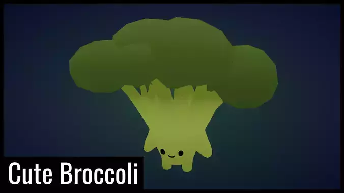 Cute Broccoli - low poly Low-poly 3D model
