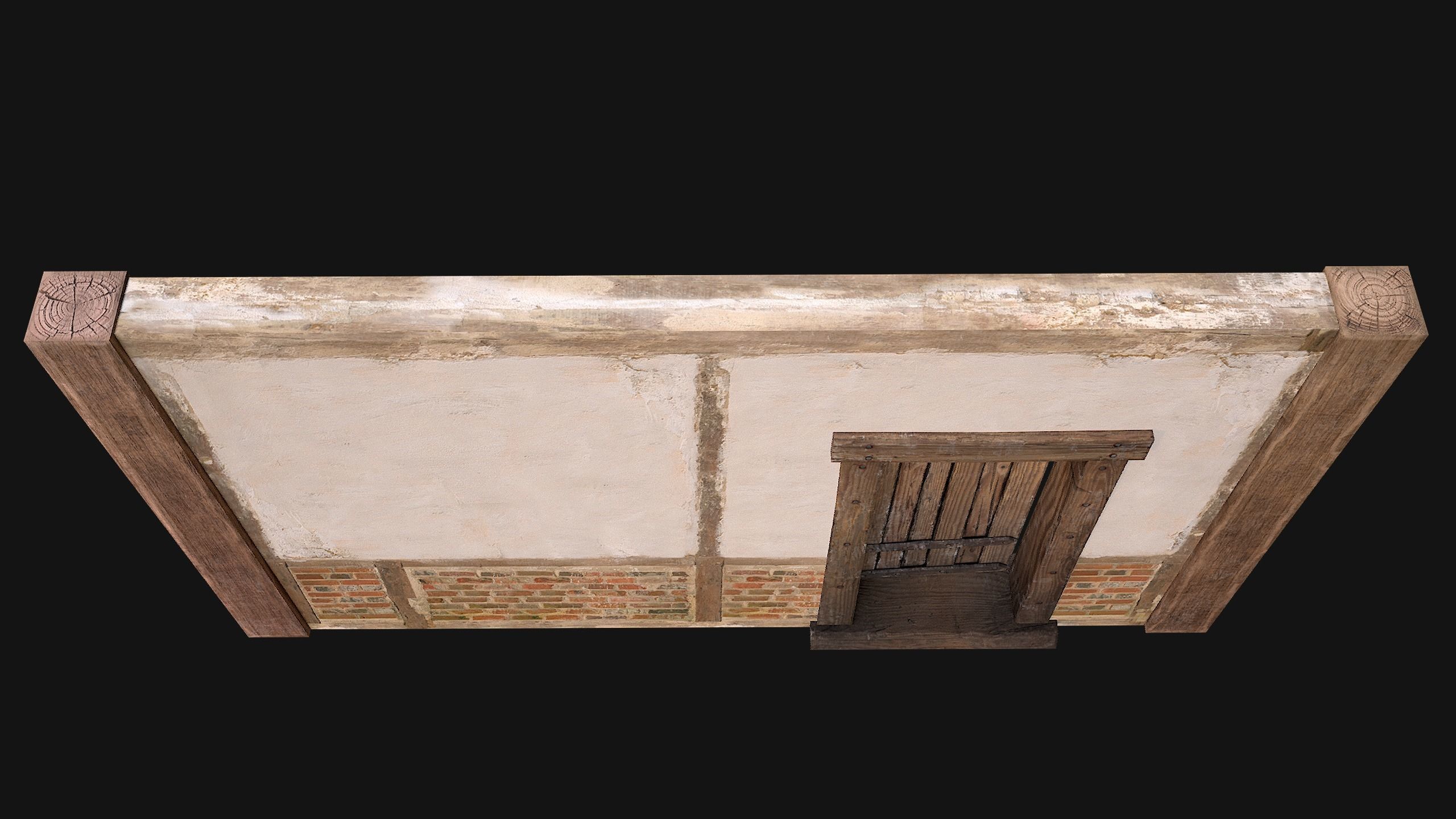 Medieval Door and Wall Low-poly 3D model_18