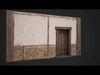 Medieval Door and Wall Low-poly 3D model_1