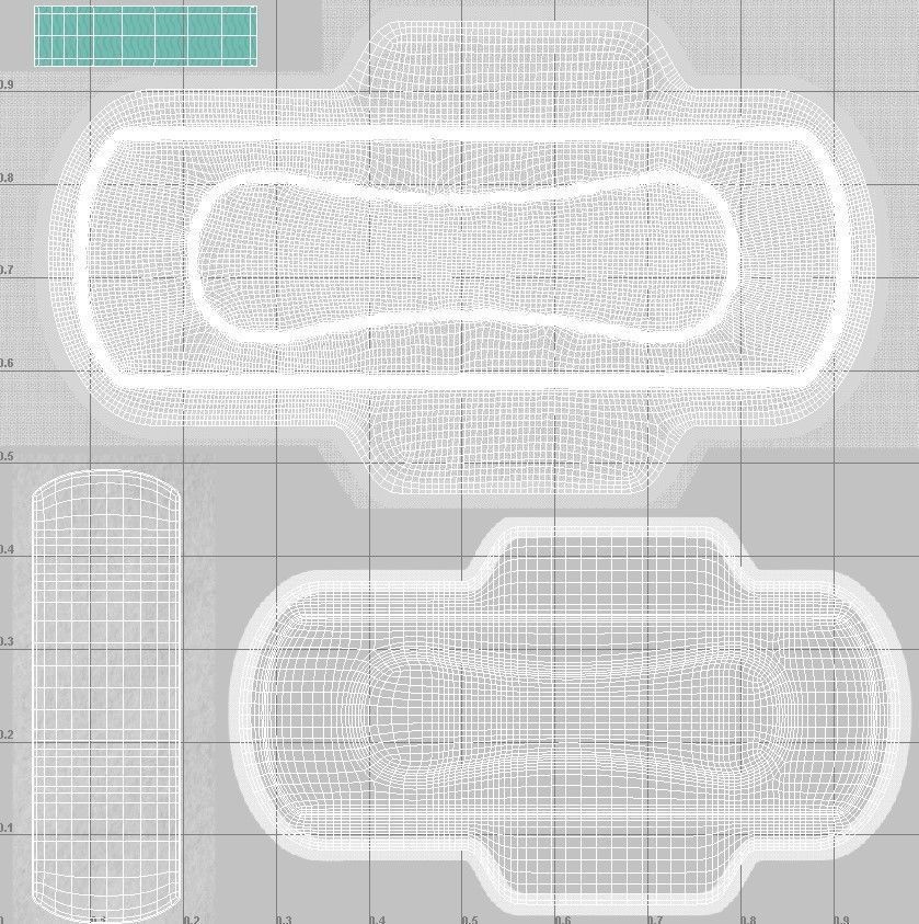 Sanitary Napkin Pad 3D model_16