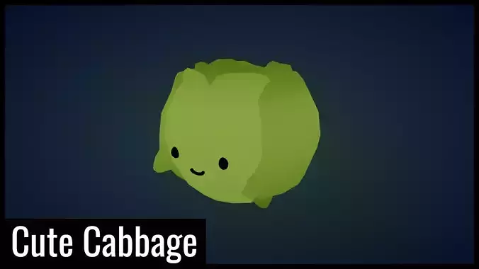 Cute Cabbage - low poly Low-poly 3D model