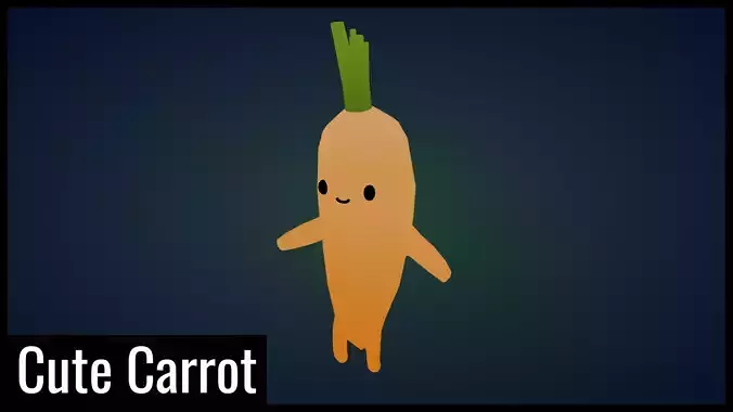 Cute Carrot - low poly