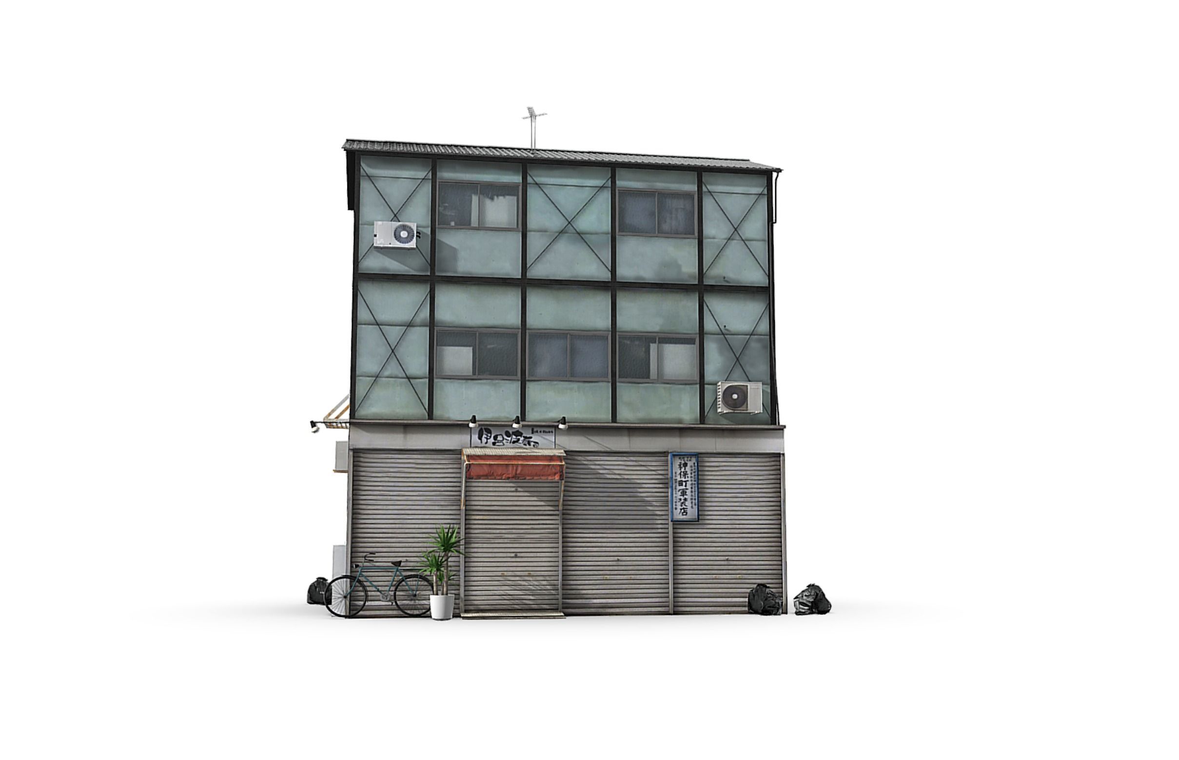 Tokyo Buildings Collection Low-poly 3D model_14