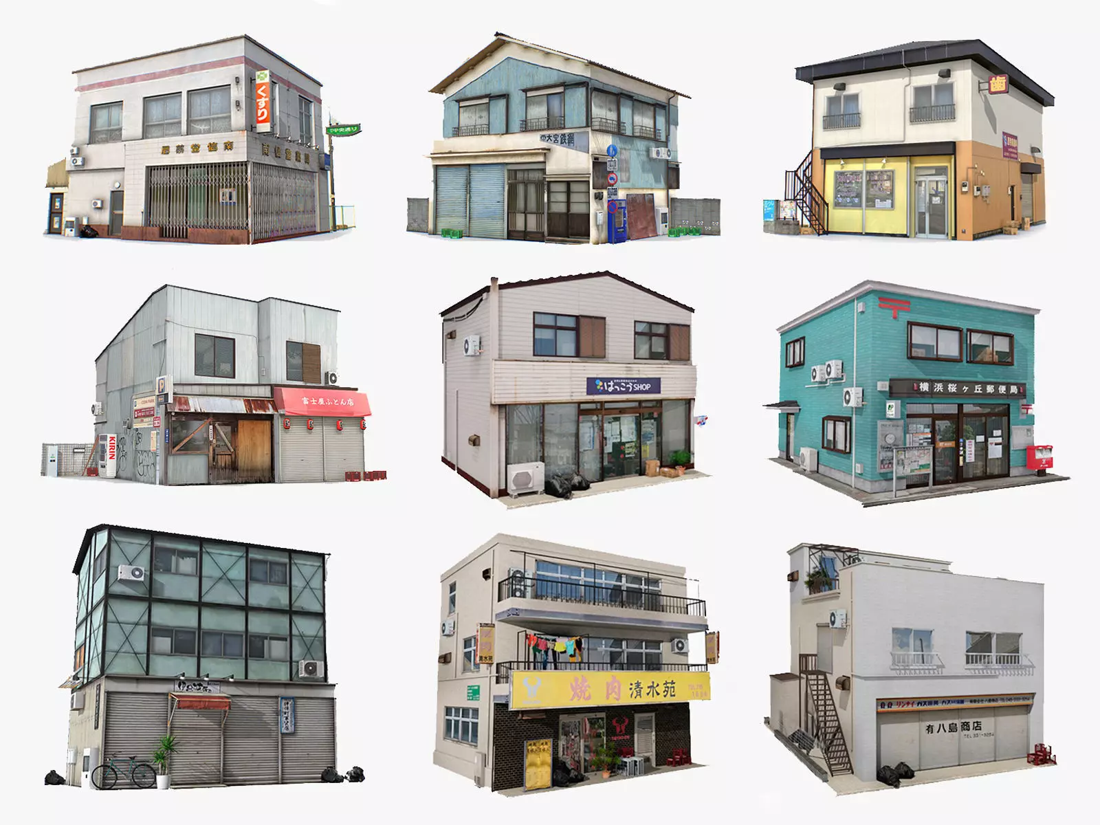 Tokyo Buildings Collection Low-poly 3D model_0