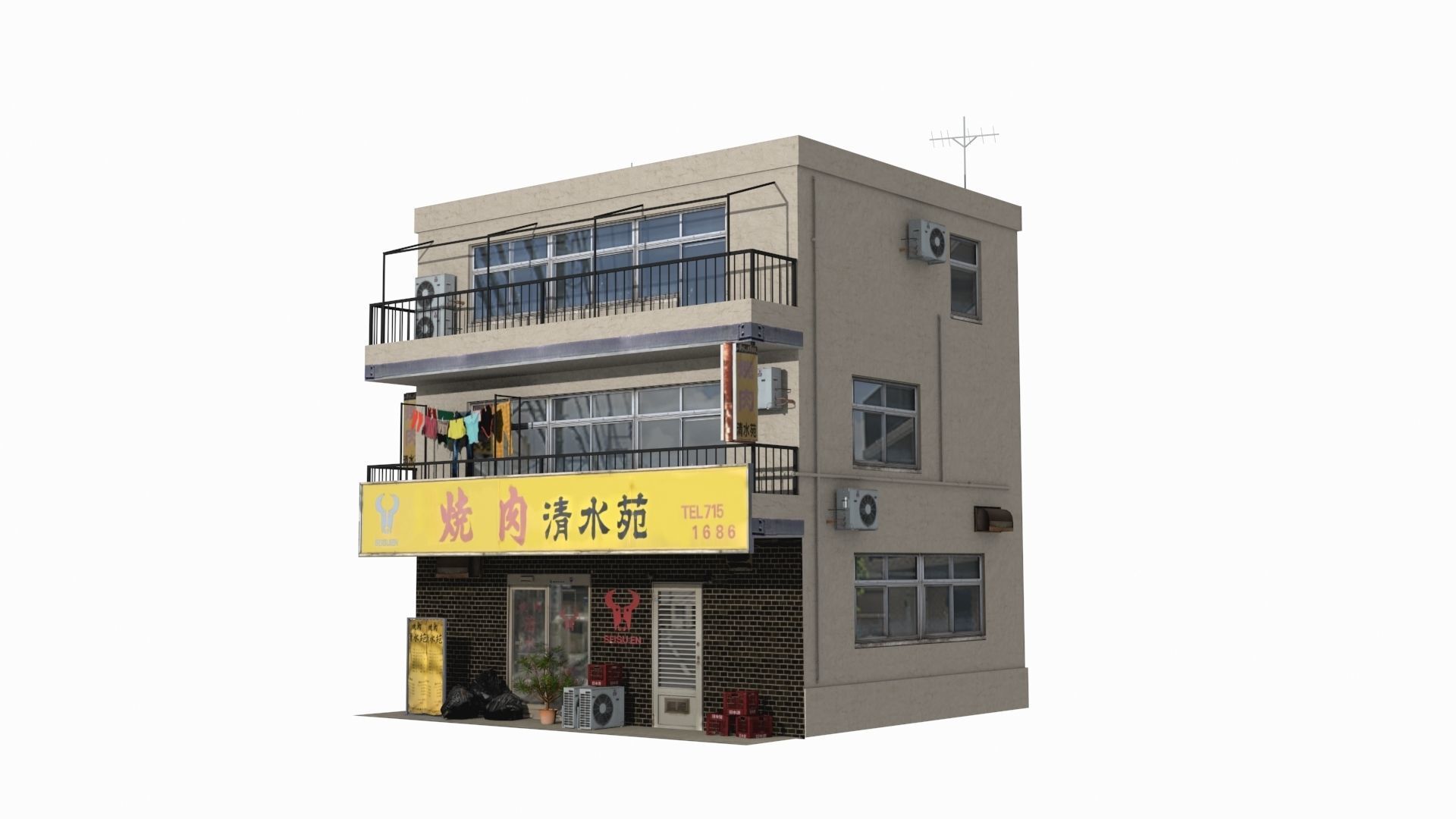 Tokyo Buildings Collection Low-poly 3D model_49