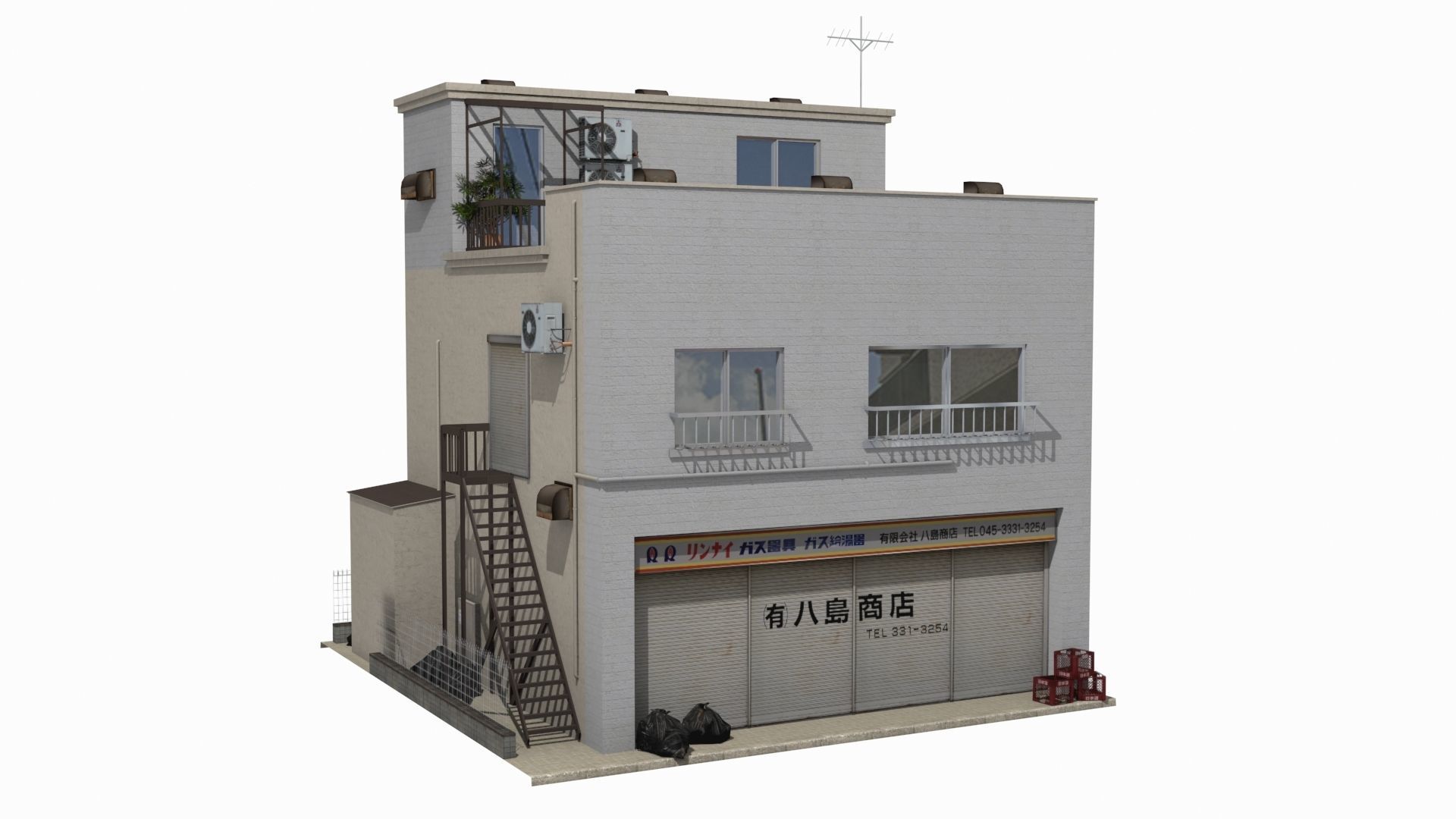 Tokyo Buildings Collection Low-poly 3D model_7