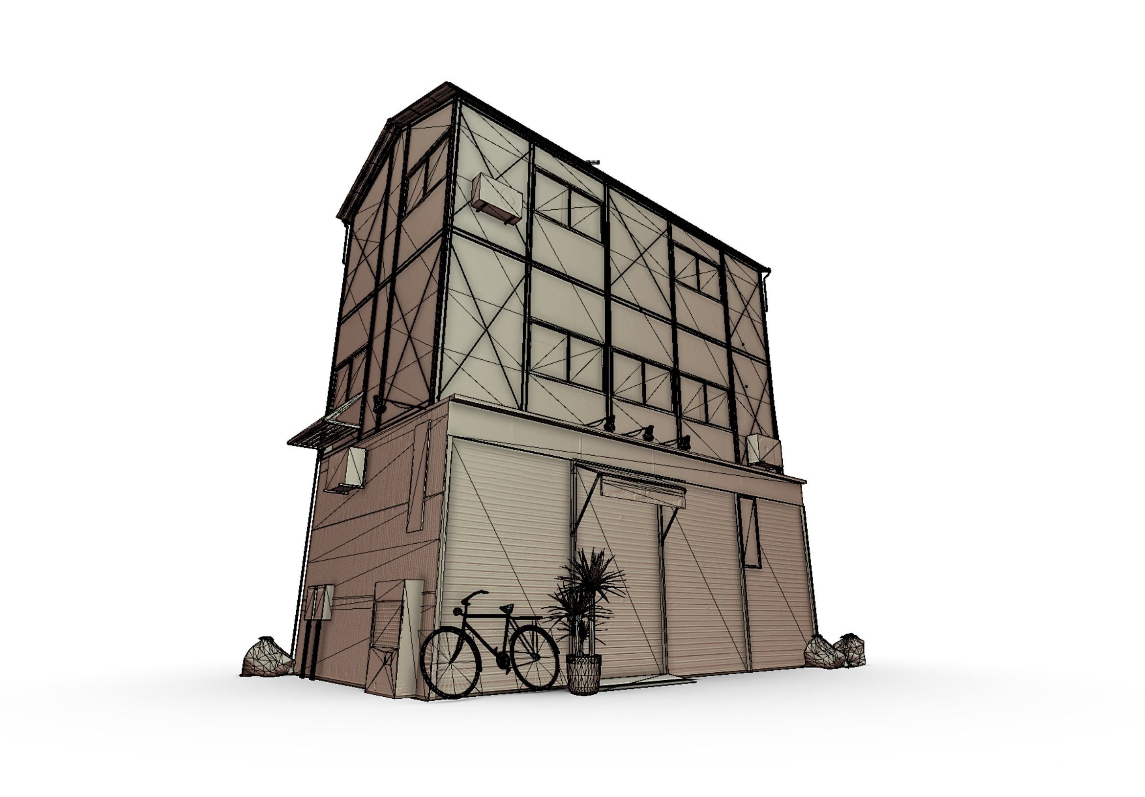 Tokyo Buildings Collection Low-poly 3D model_20
