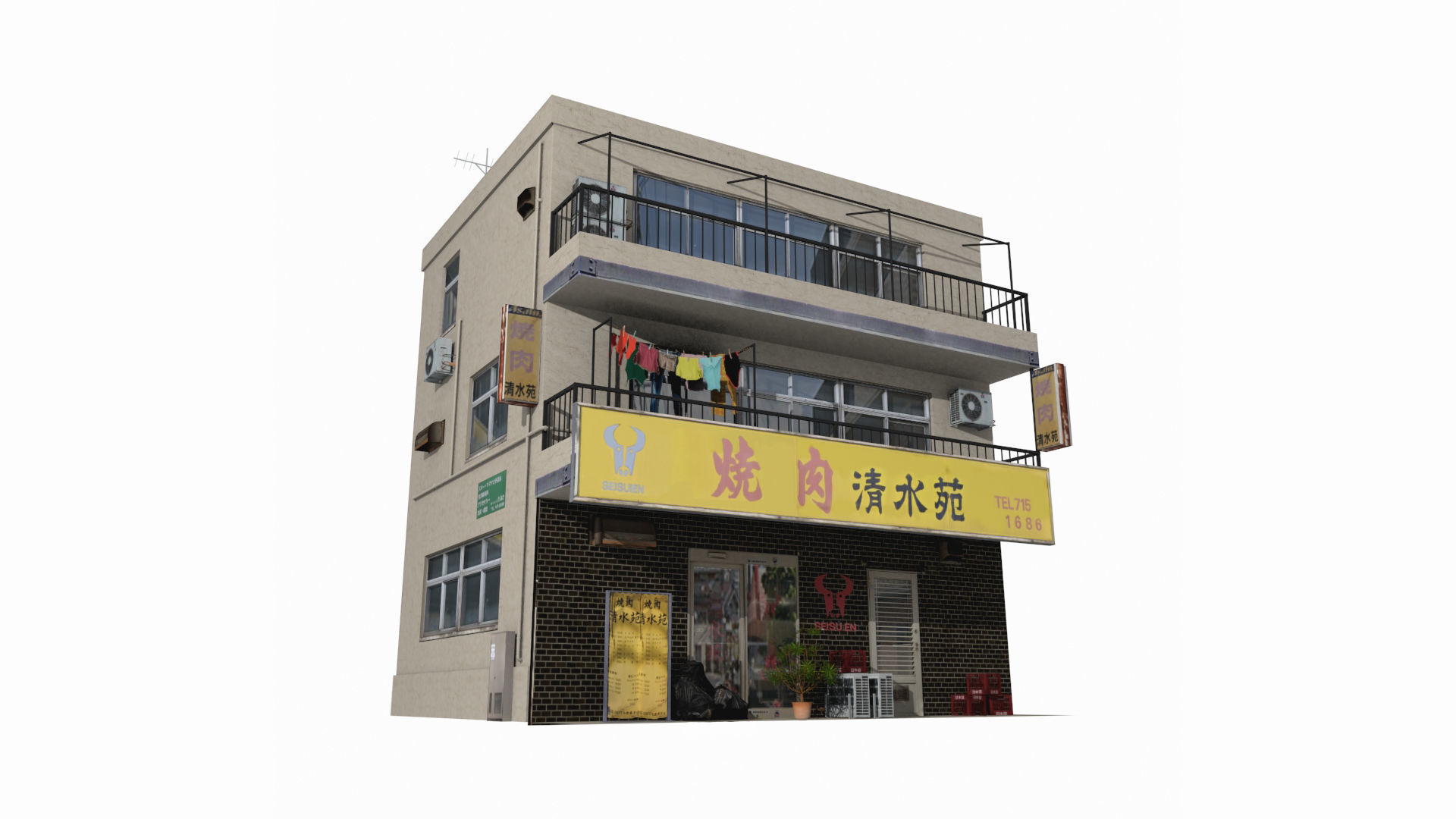 Tokyo Buildings Collection Low-poly 3D model_52