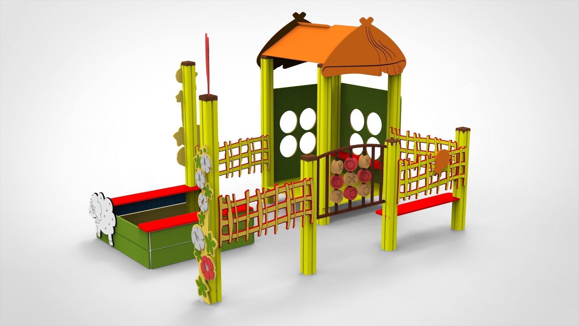 Playground for kids 3D model_6