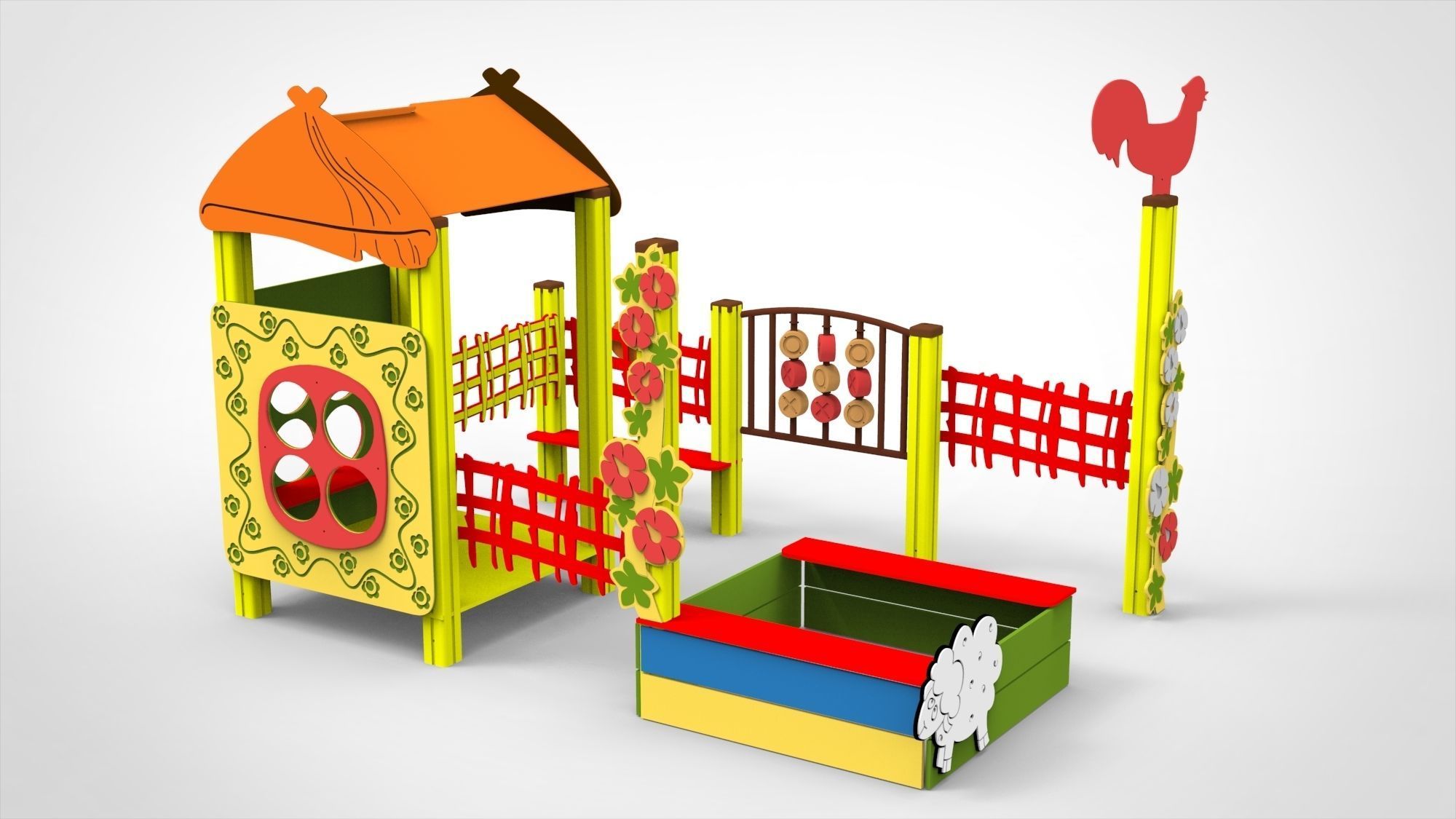 Playground for kids 3D model_2