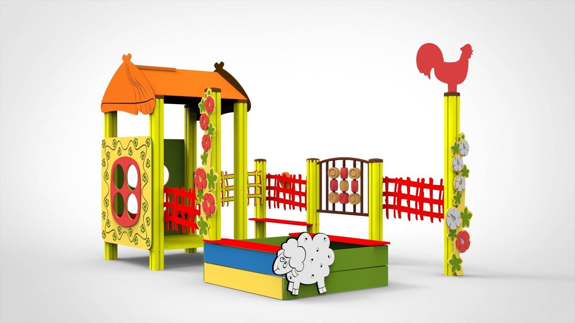 Playground for kids 3D model_4