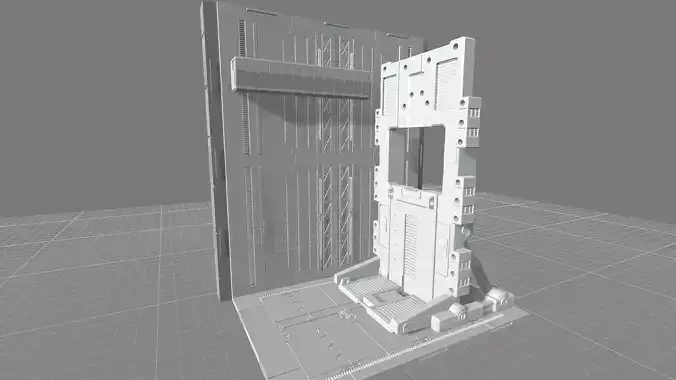 MHB08OC-Classic Mech Hangar Platform Deck Customizable 3D print model
