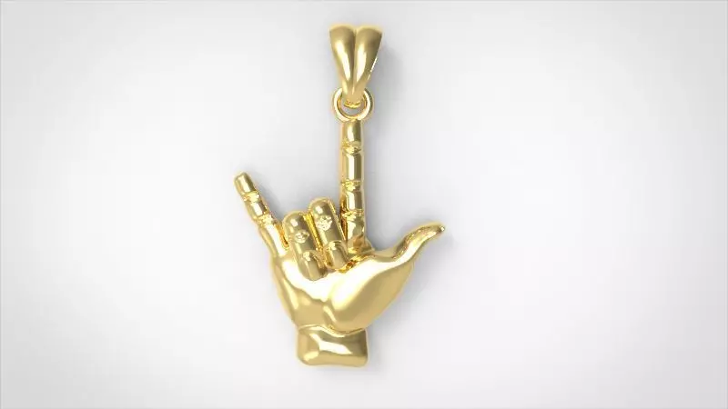 Love You Sign Pendant Necklace Jewelry Charm 3D print model