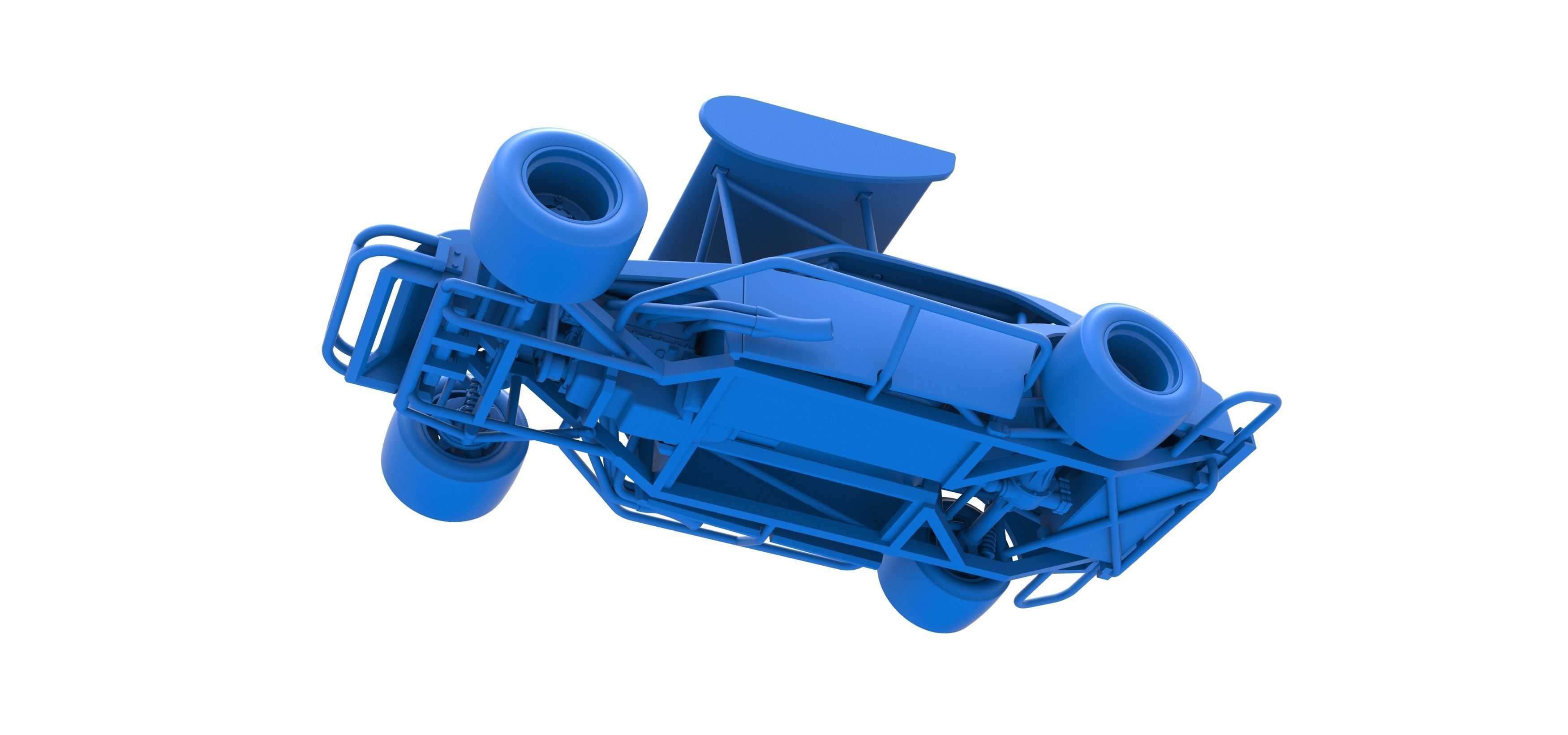 Vintage Asphalt Modified stock car V2 with wing Scale 1 to 25 3D print model_20