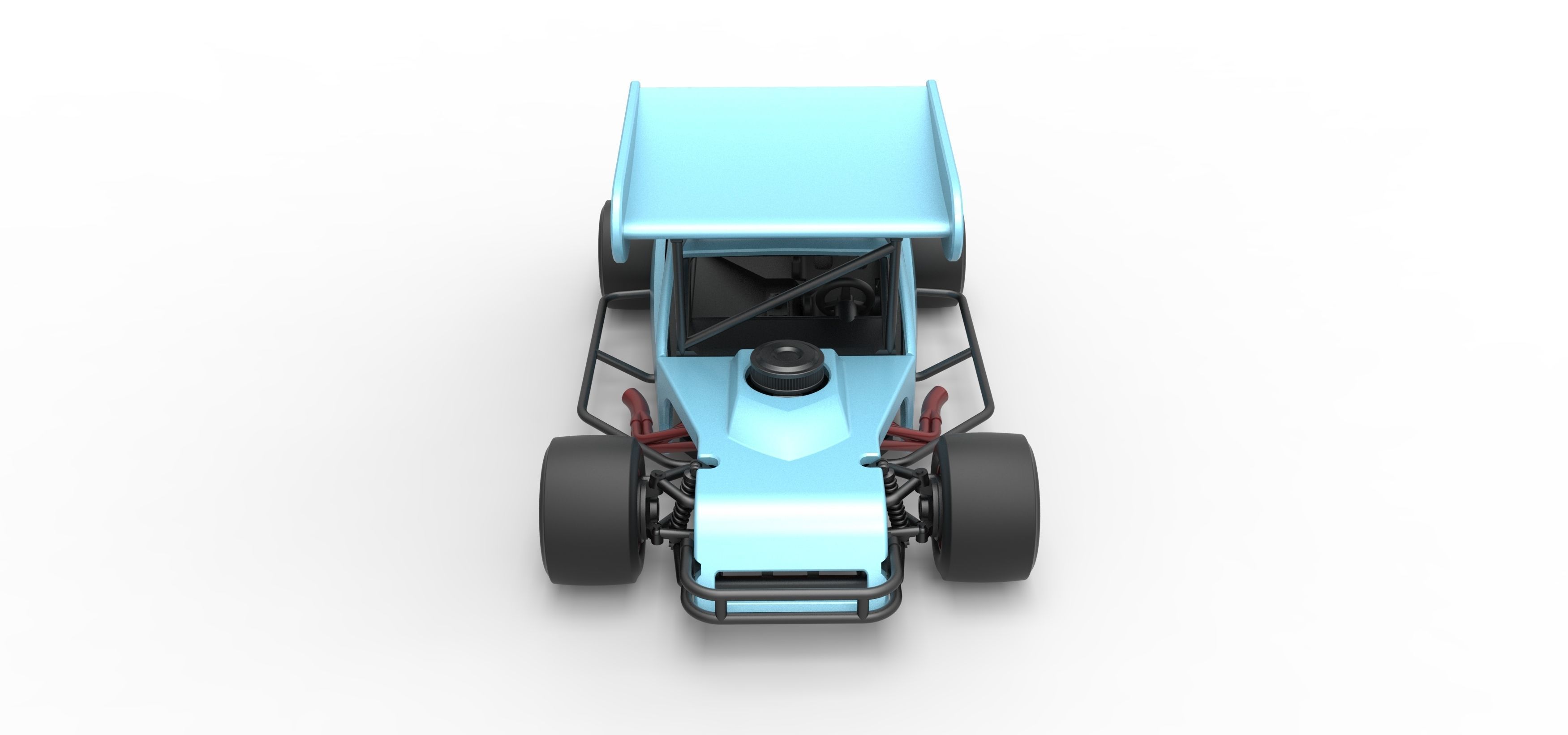 Vintage Asphalt Modified stock car V2 with wing Scale 1 to 25 3D print model_8