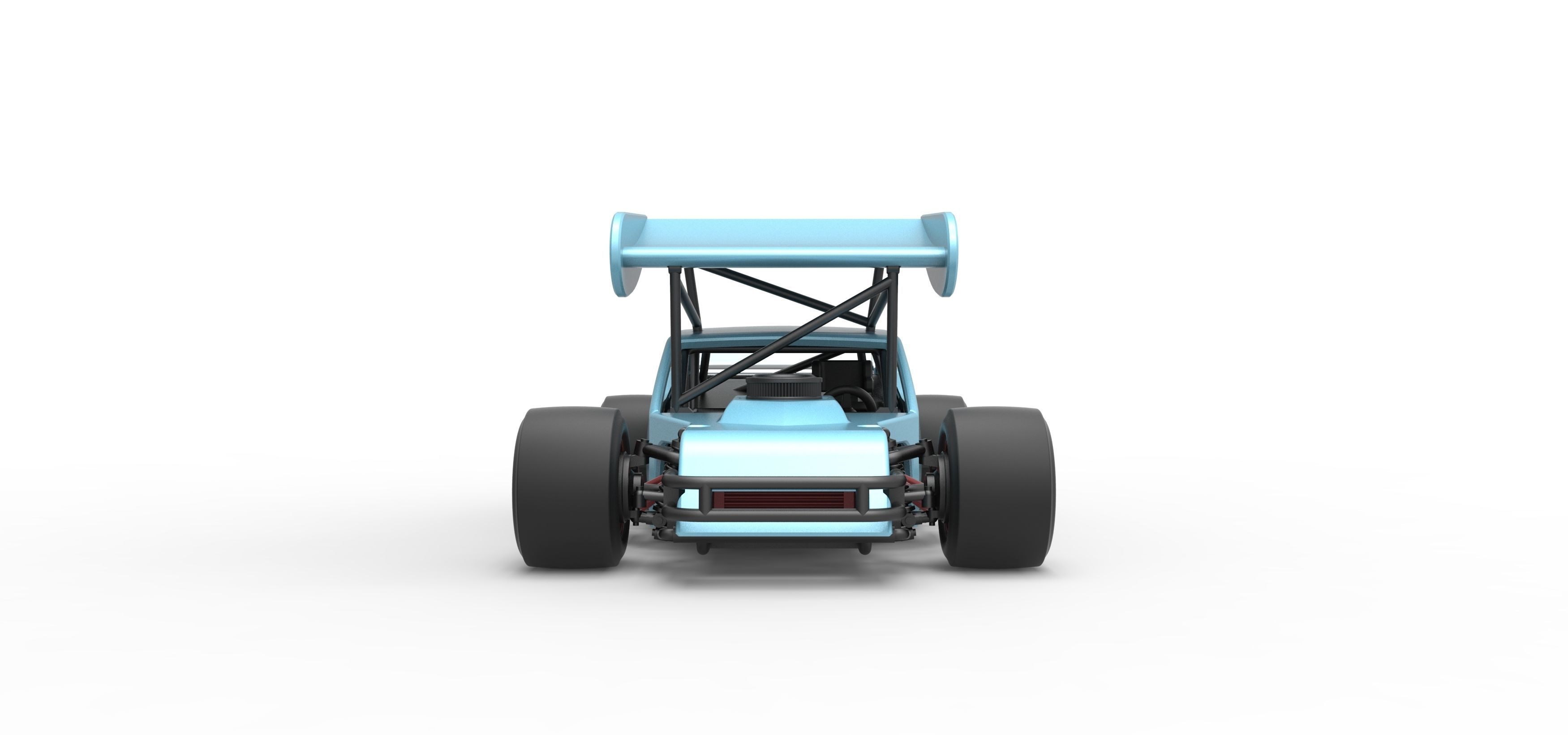 Vintage Asphalt Modified stock car V2 with wing Scale 1 to 25 3D print model_7