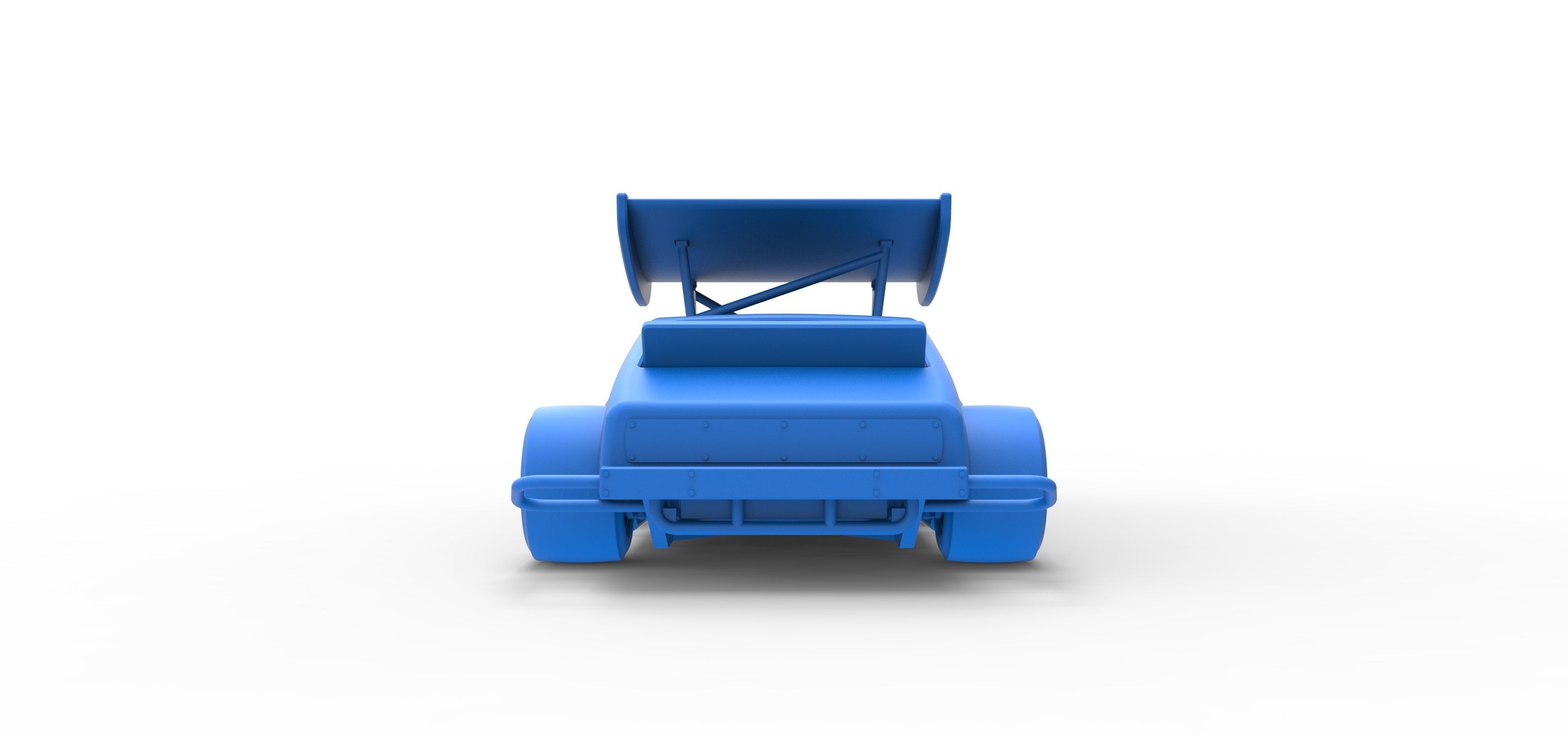 Vintage Asphalt Modified stock car V2 with wing Scale 1 to 25 3D print model_33