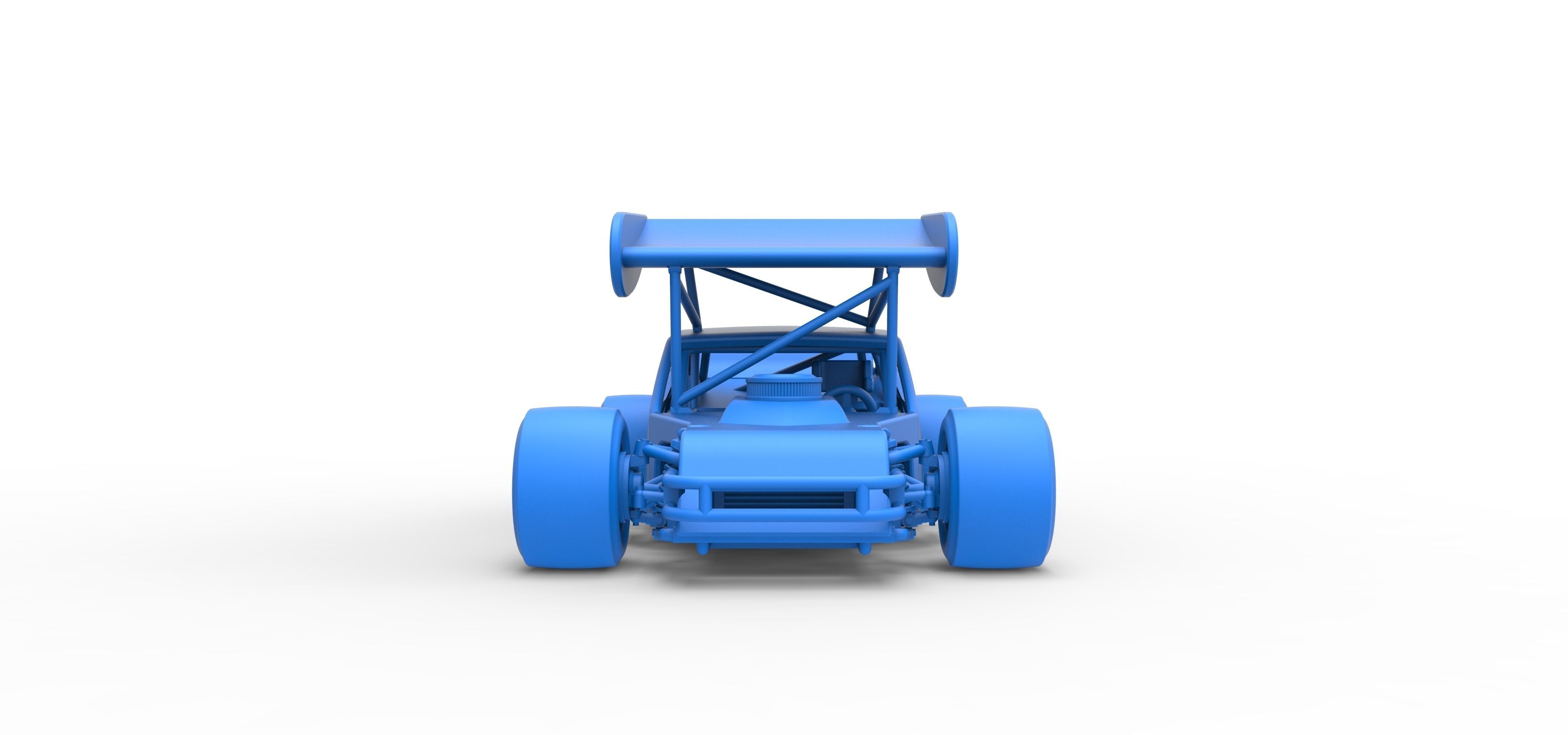 Vintage Asphalt Modified stock car V2 with wing Scale 1 to 25 3D print model_24