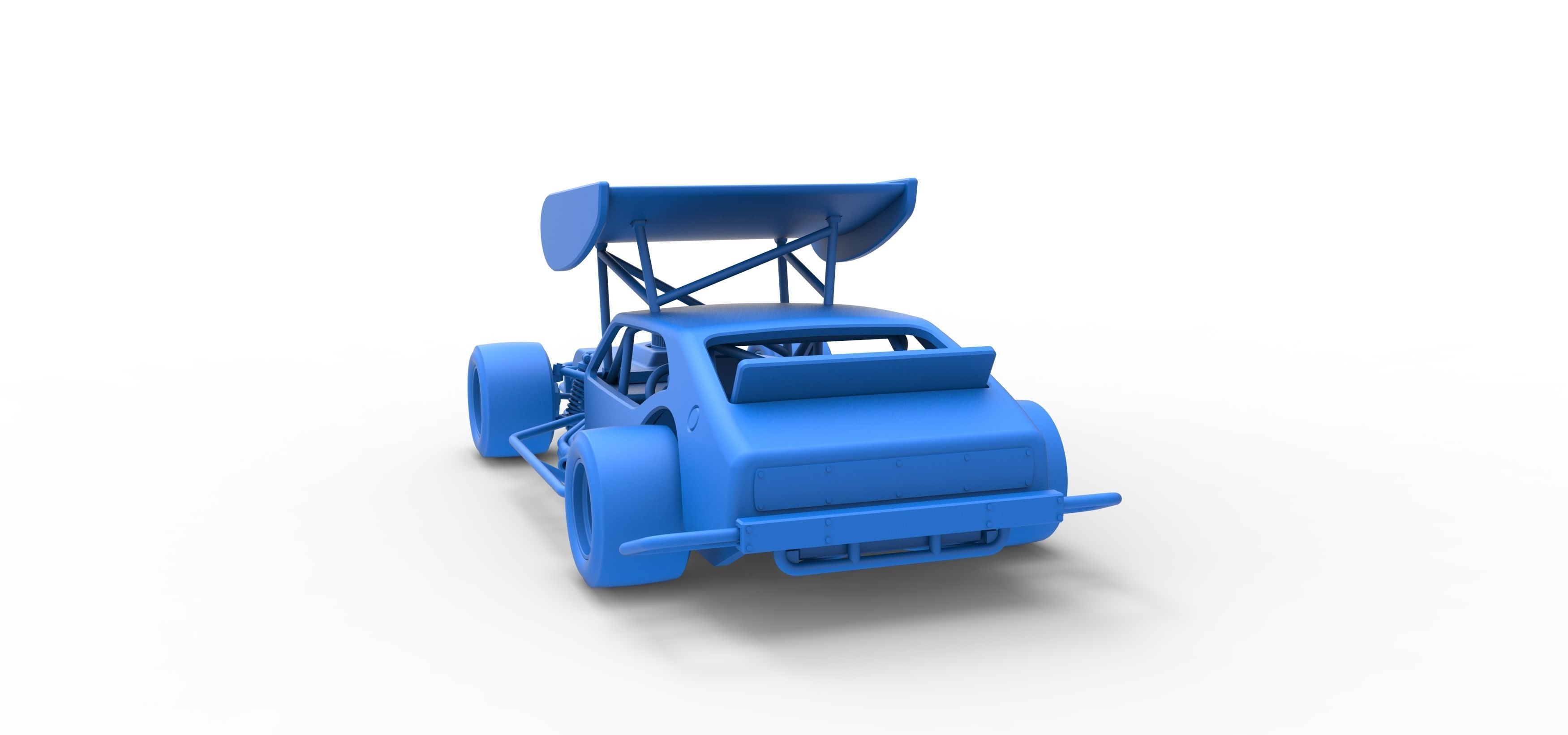 Vintage Asphalt Modified stock car V2 with wing Scale 1 to 25 3D print model_31