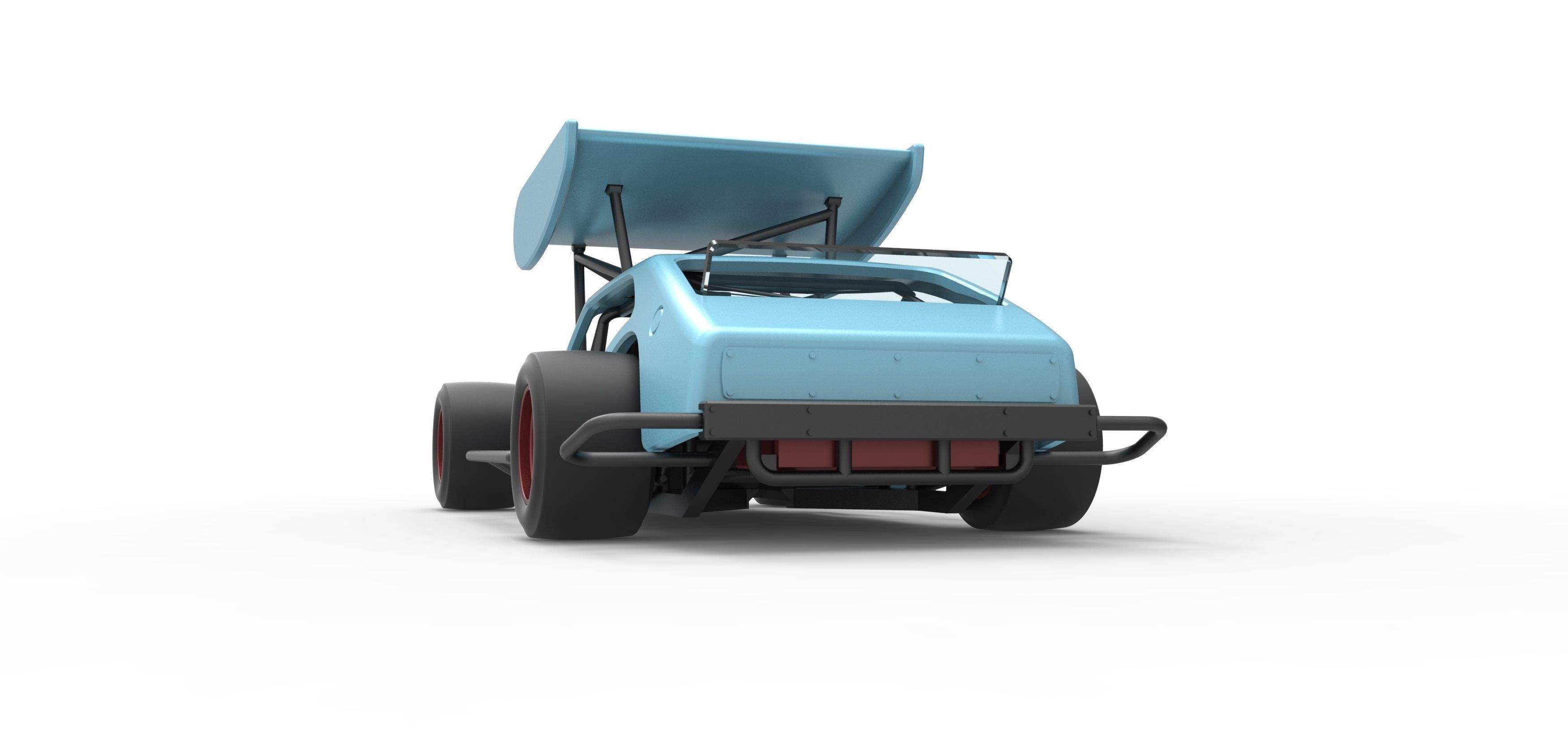 Vintage Asphalt Modified stock car V2 with wing Scale 1 to 25 3D print model_15