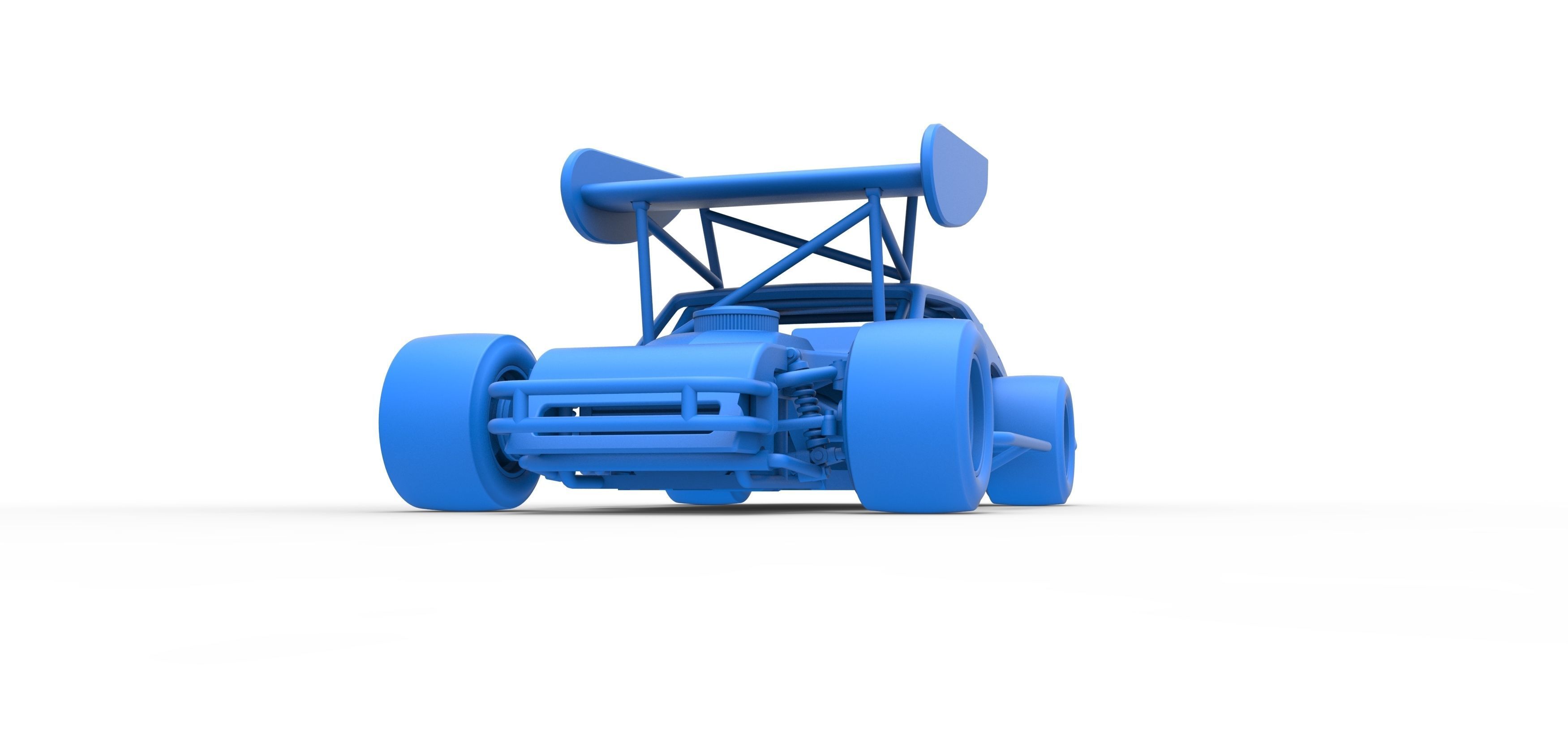 Vintage Asphalt Modified stock car V2 with wing Scale 1 to 25 3D print model_23
