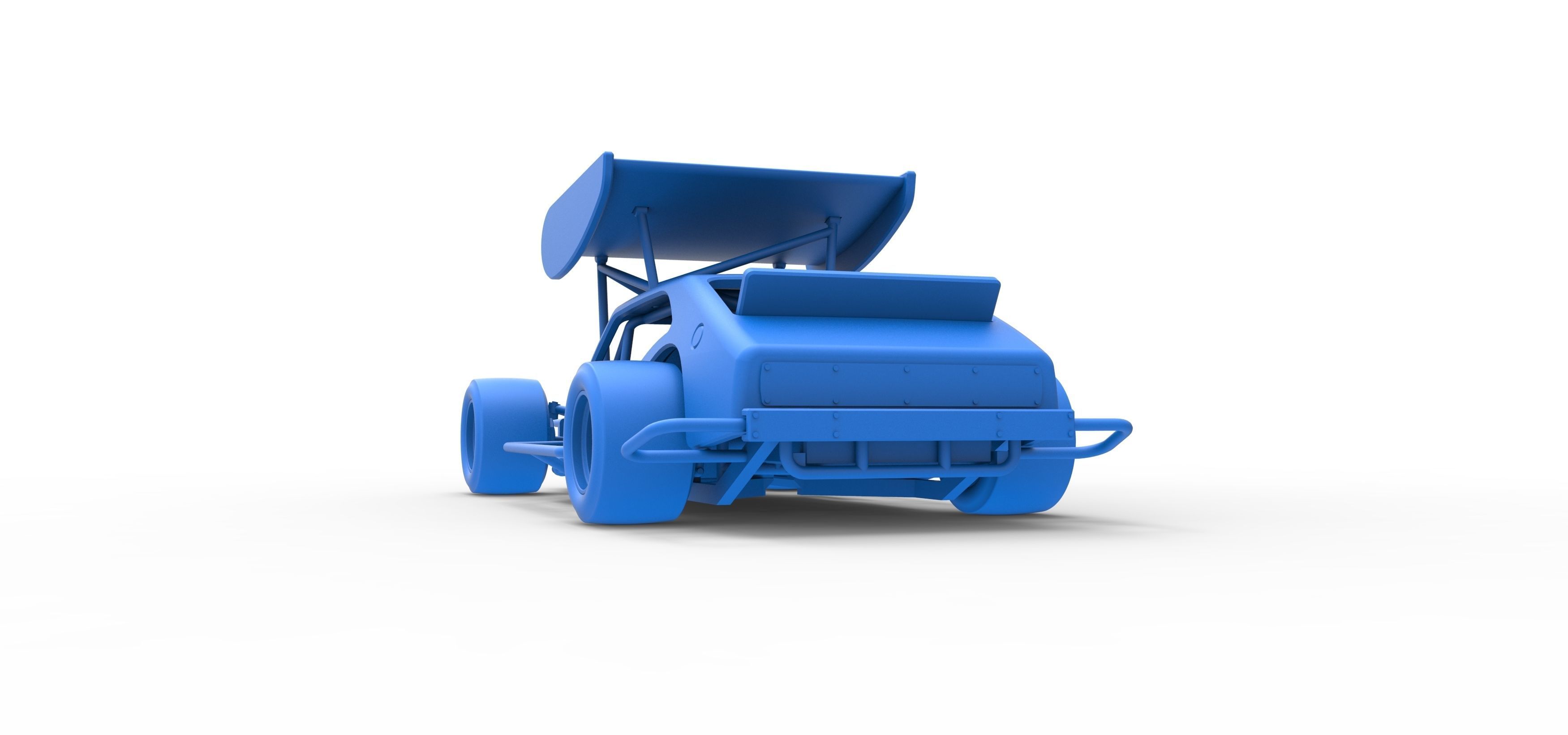 Vintage Asphalt Modified stock car V2 with wing Scale 1 to 25 3D print model_32