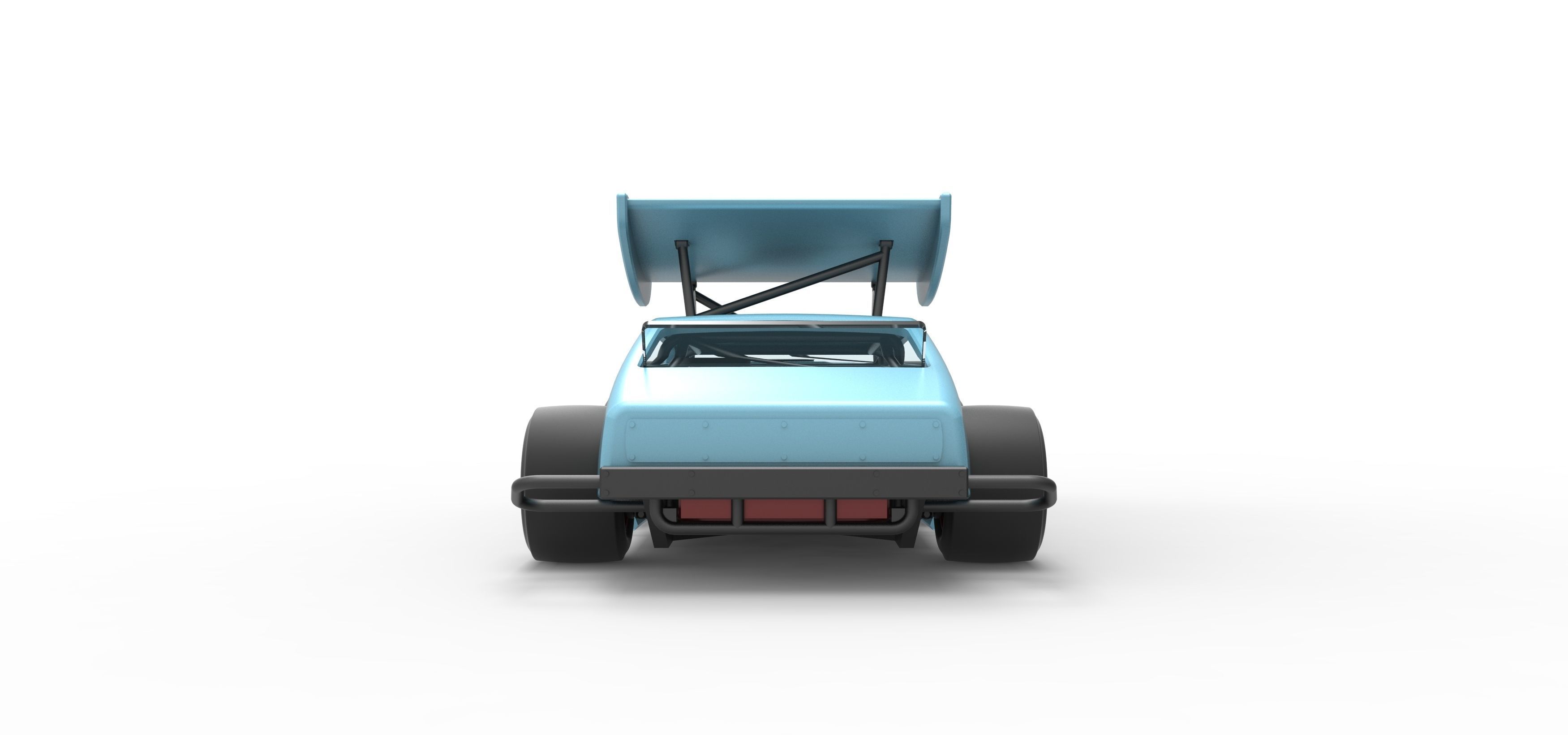 Vintage Asphalt Modified stock car V2 with wing Scale 1 to 25 3D print model_16