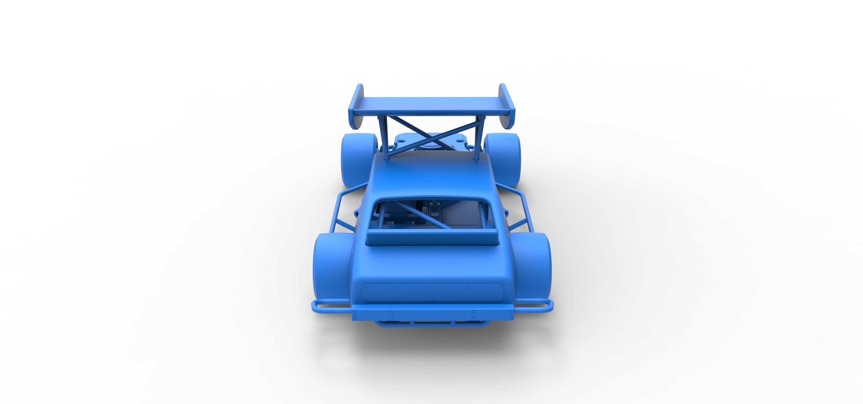 Vintage Asphalt Modified stock car V2 with wing Scale 1 to 25 3D print model_34